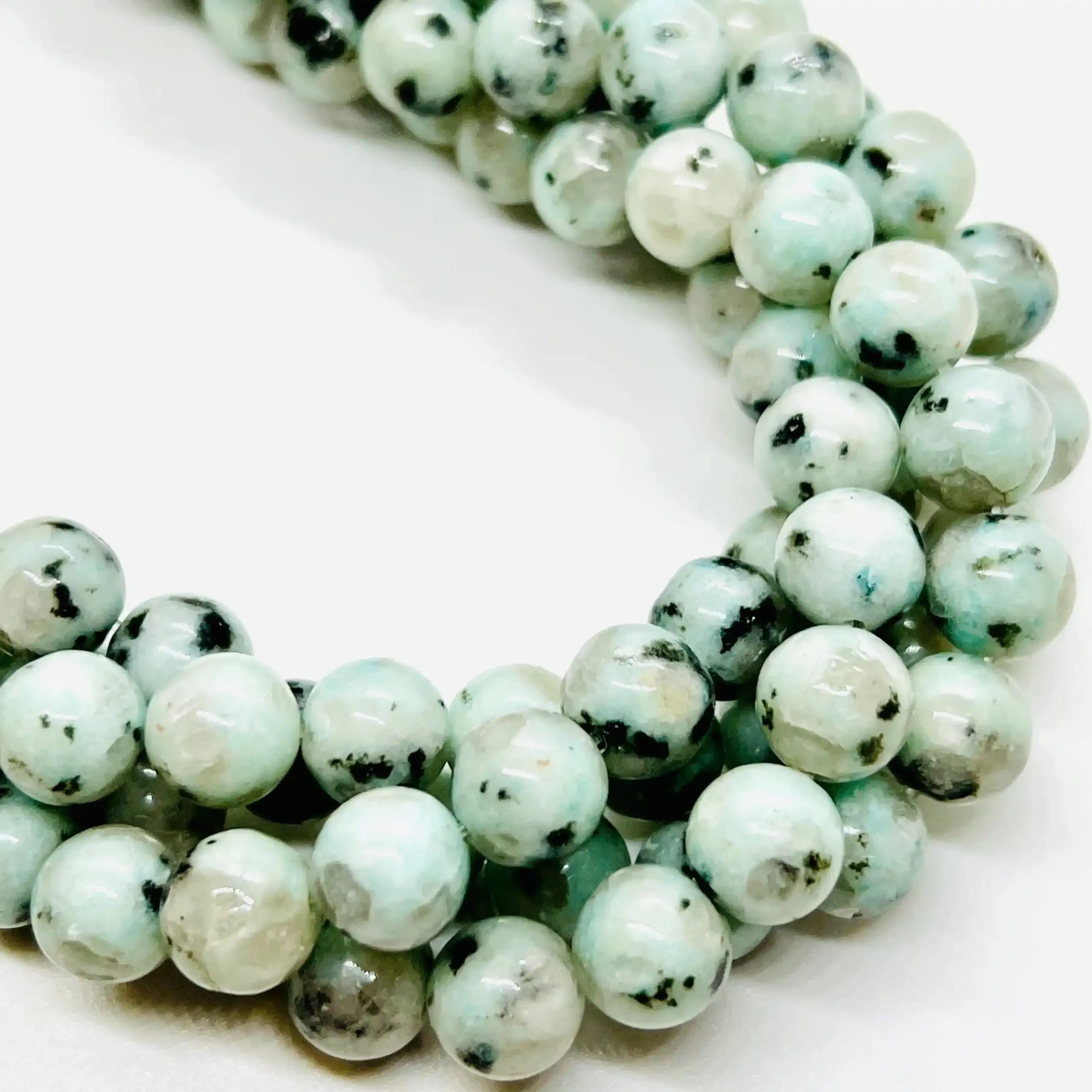 filo di agata degli albero sfera 10 mm colore verde pastello anticato