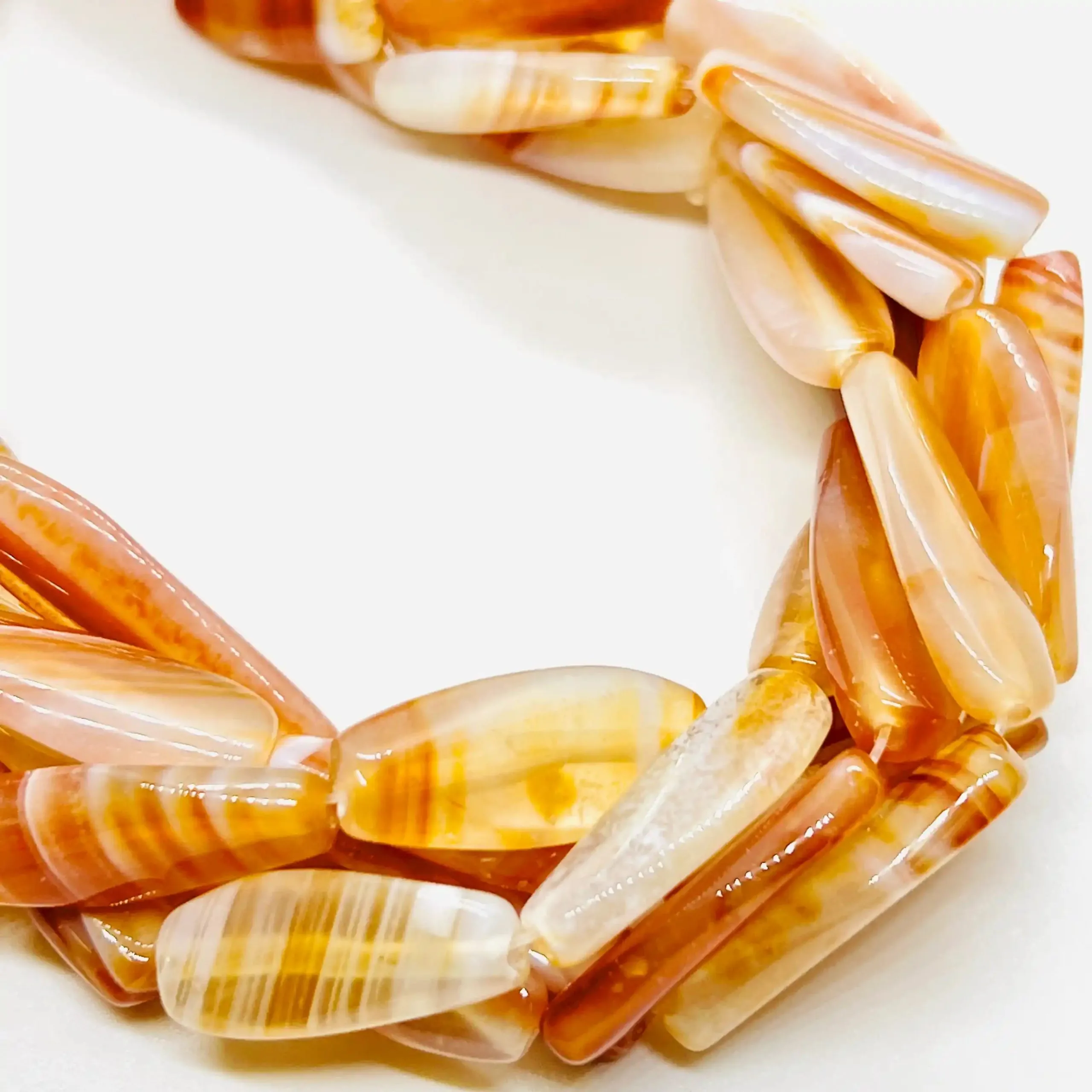 filo di diaspro prisma ovale 26 mm x 12 mm colore marrone rossiccio