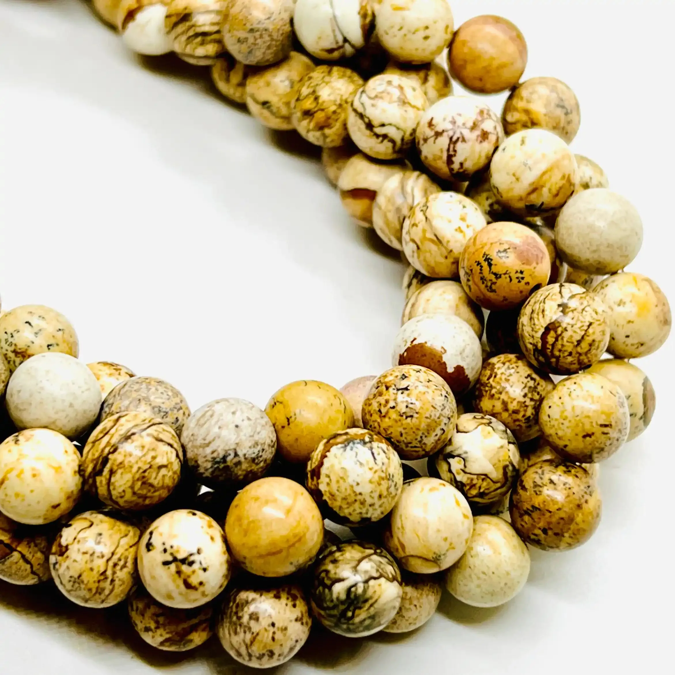 filo di diaspro sfera 10 mm colore tonalità marrone terra