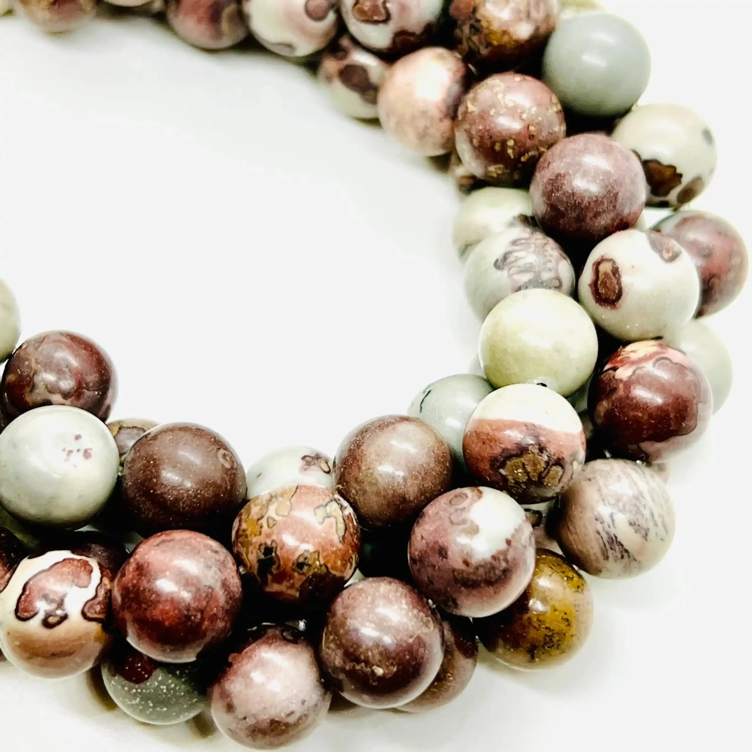 filo di diaspro sfera 12 mm colore tonalità marrone scuro