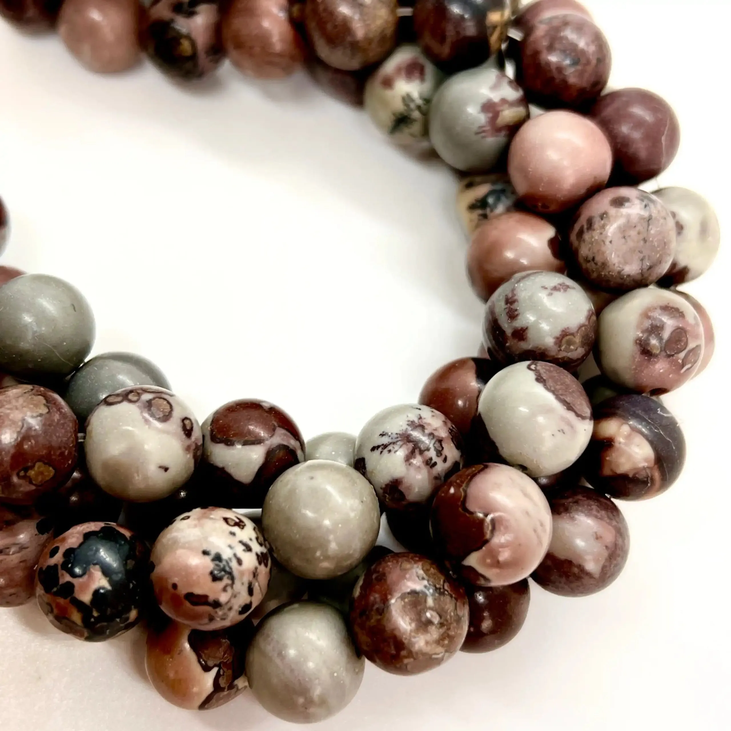 filo di diaspro sfera liscia 12 mm colore pelle di leopardo