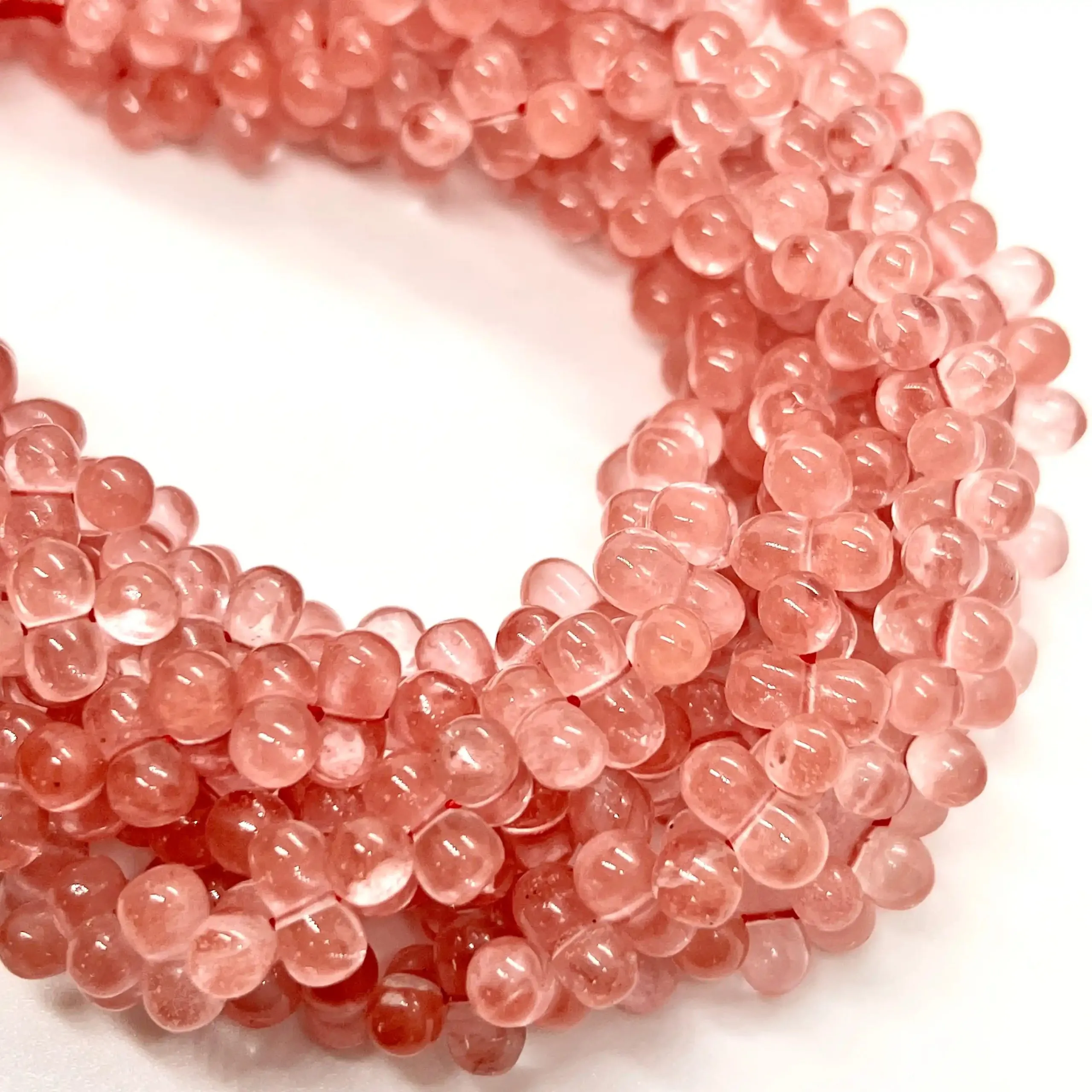 filo di quarzo cherry cilindro 10 mm x 5 mm colore rosato