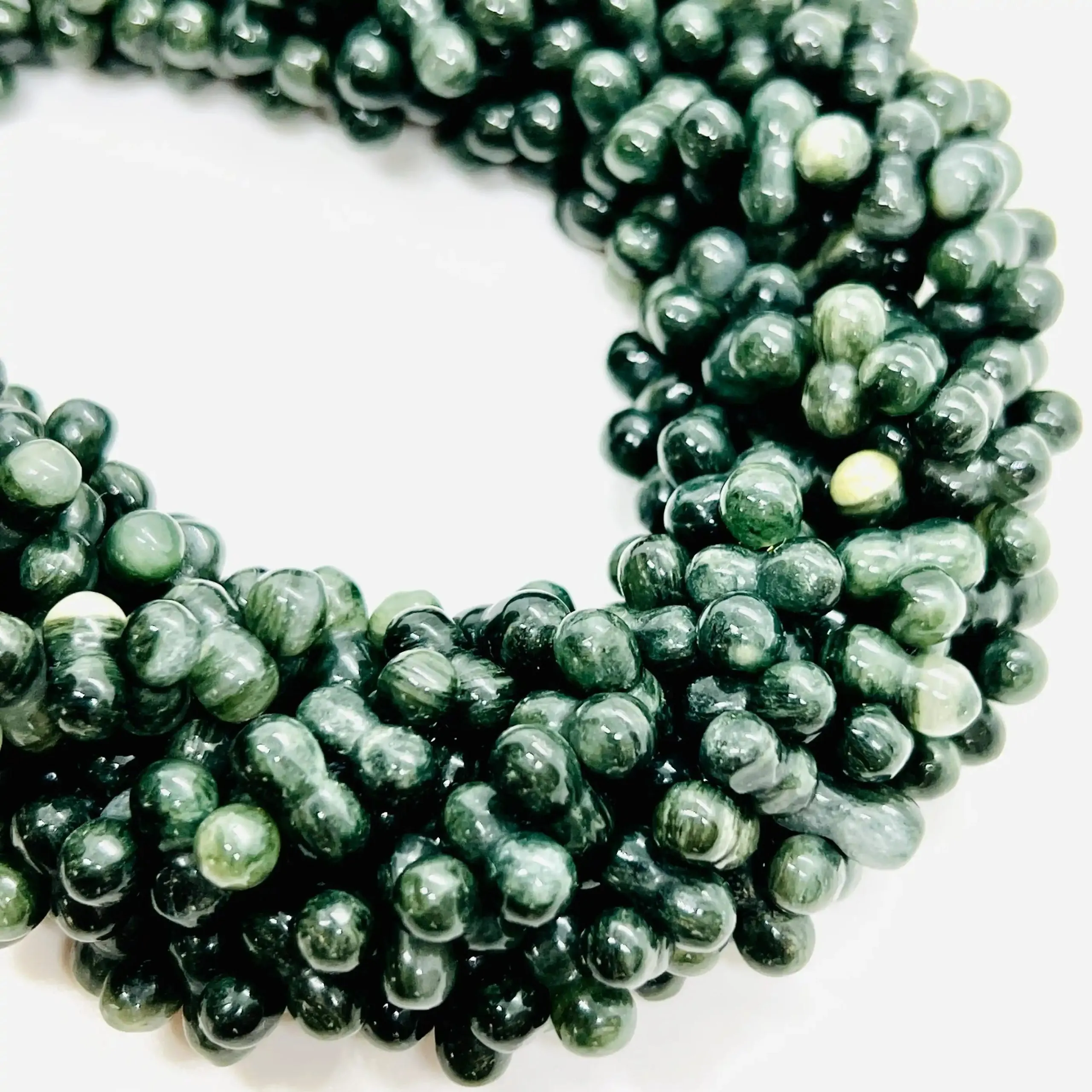 filo di agata cilindro 10 mm x 5 mm colore verde scuro