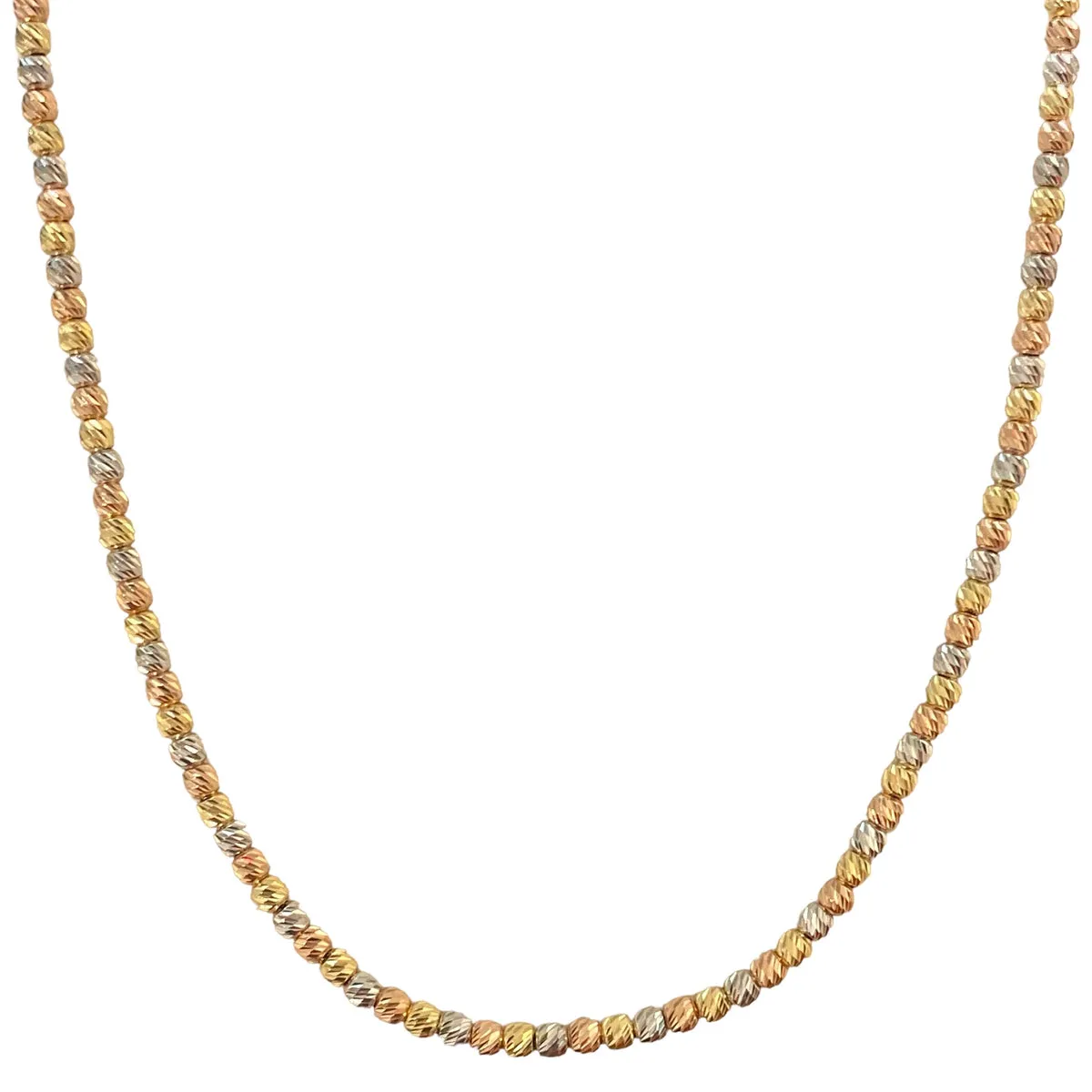 CATENA PALLINO DIAMANTATO TRICOLORE mm 2