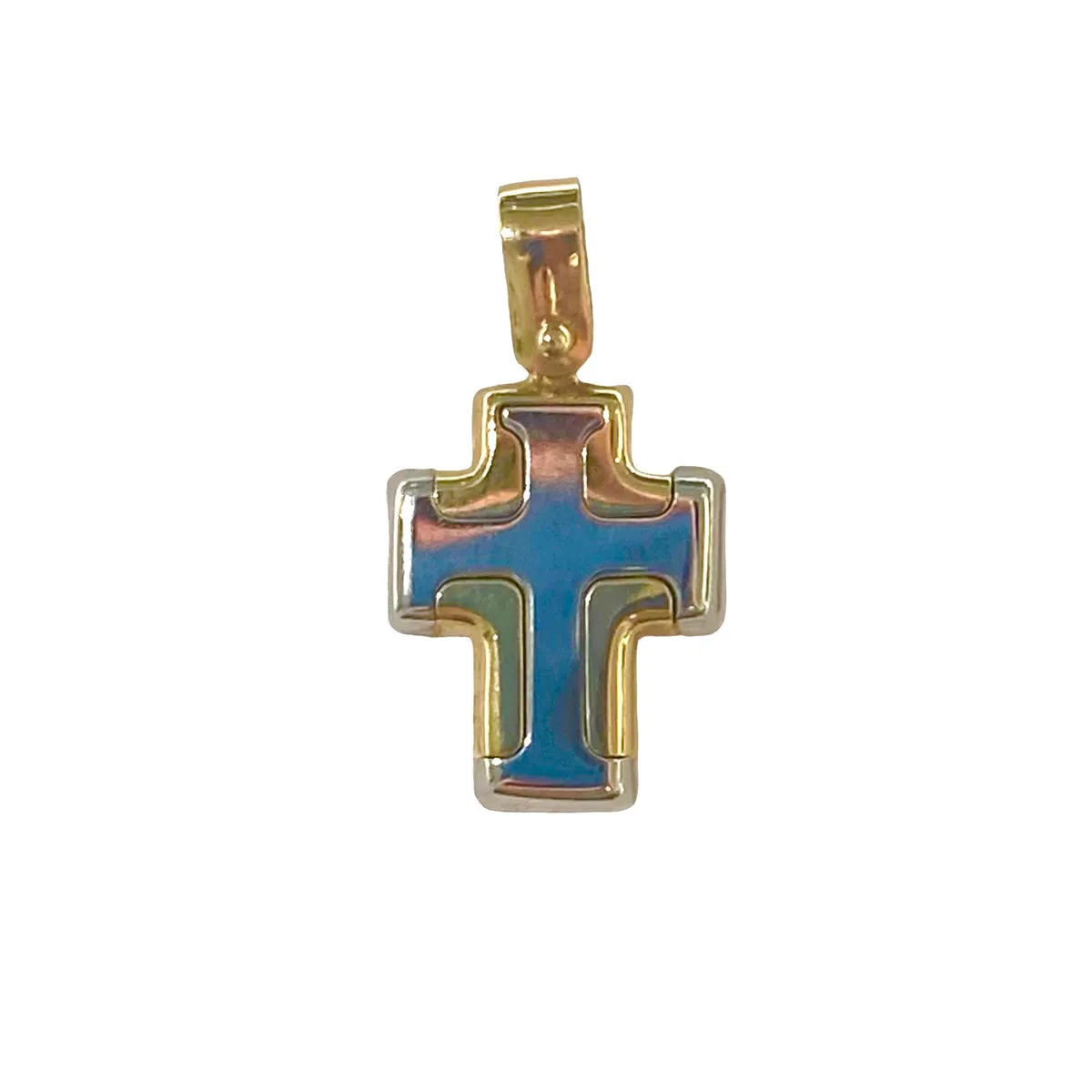 CIONDOLO CROCE BICOLORE