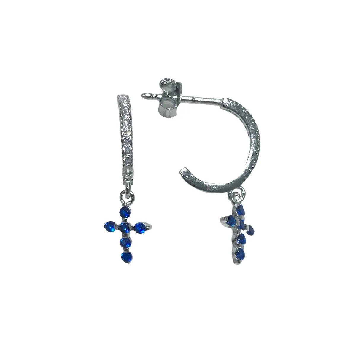ORECCHINI CHARM CROCI BLU