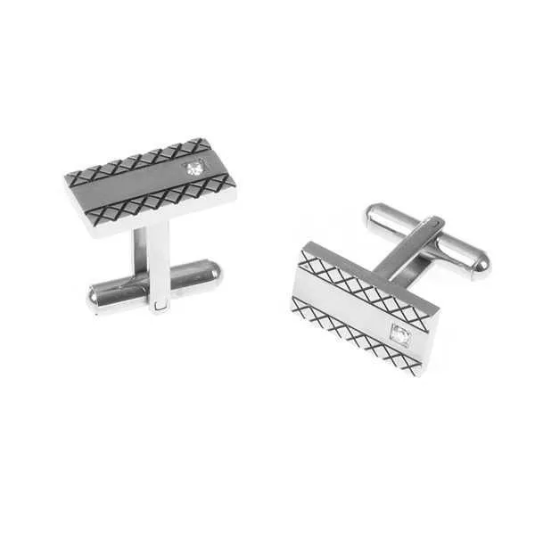 Gemelli in acciaio e zircone