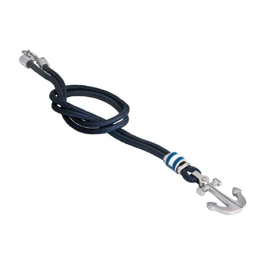 Collana in cotone marino, ancora e inserti blu