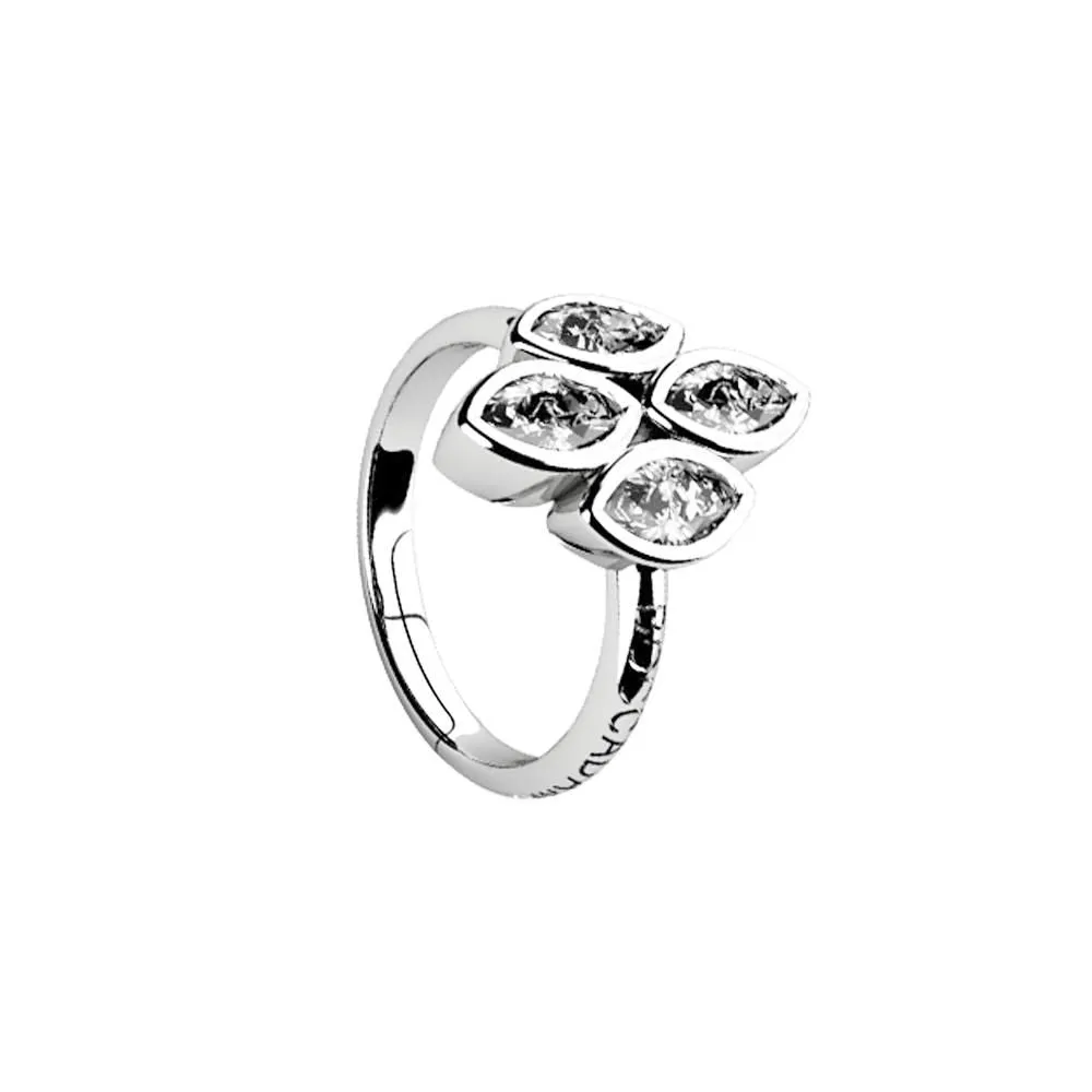 Anello con zirconi a navette taglio brillante