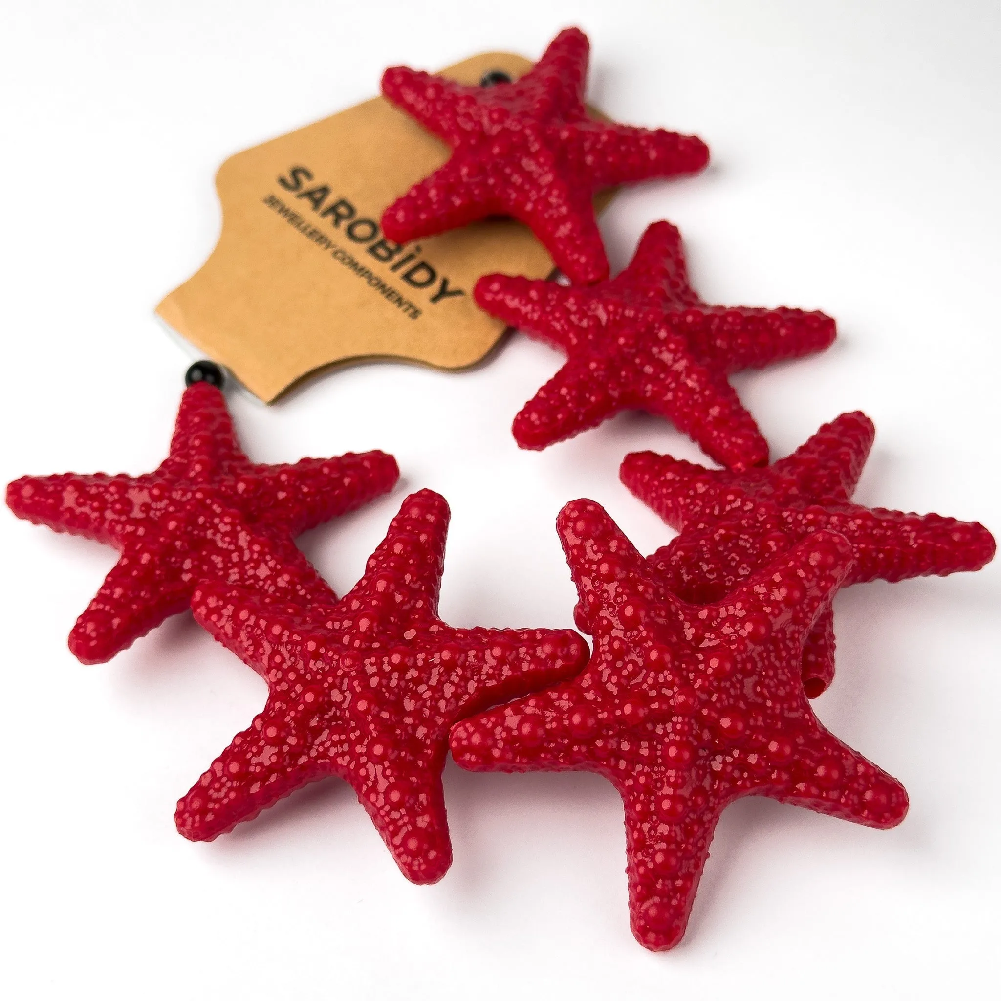 Perle in Resina Stella Rosso - 50mm