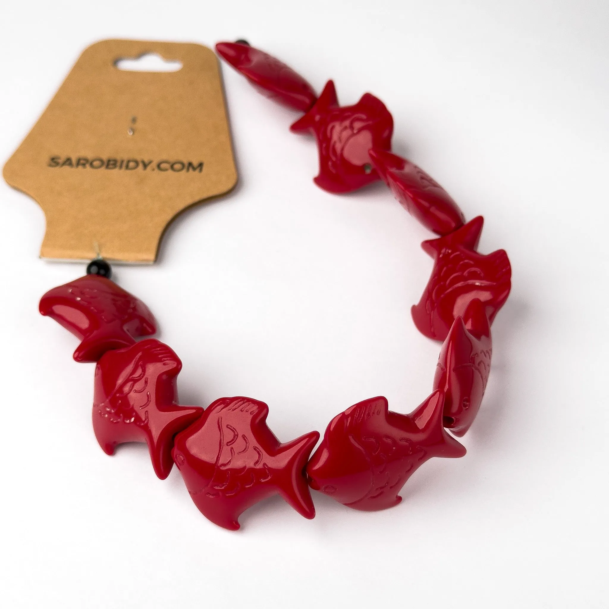 Perle in Resina Pesce Rosso - 30 x 26mm