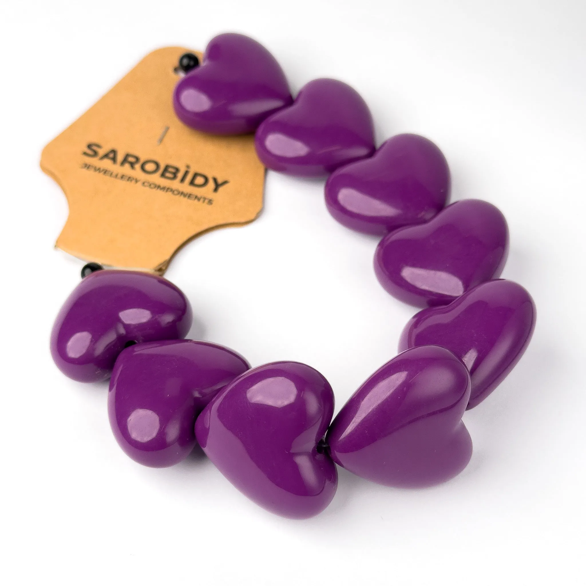 Perle in Resina Cuore Viola - 32 x 29mm