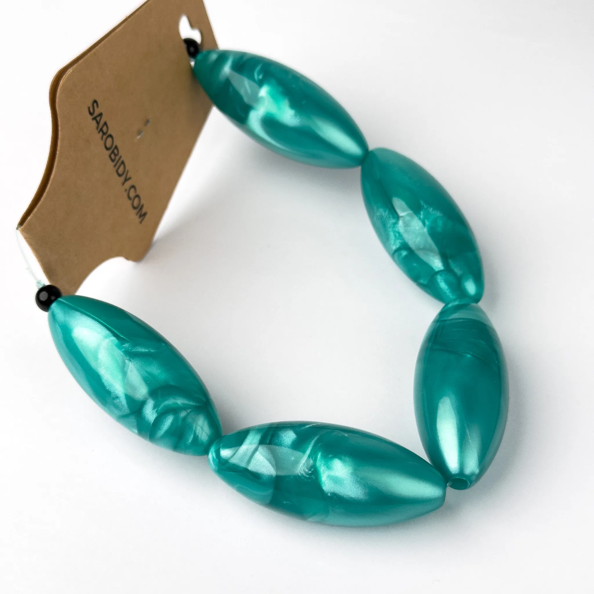 Perle in Resina Ovale Turchese - 45 x 19mm