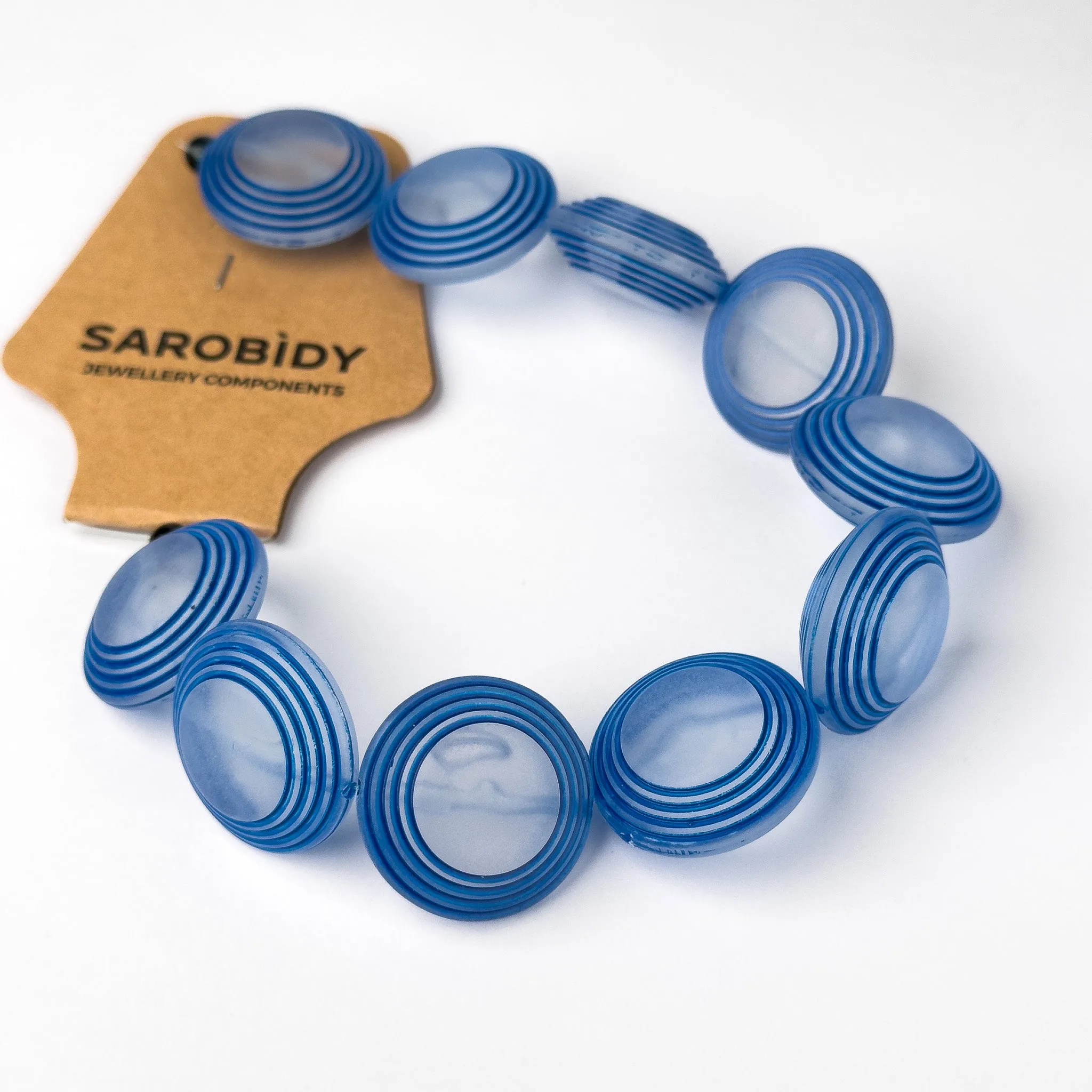 Perle in Resina Disco Blu - 25mm