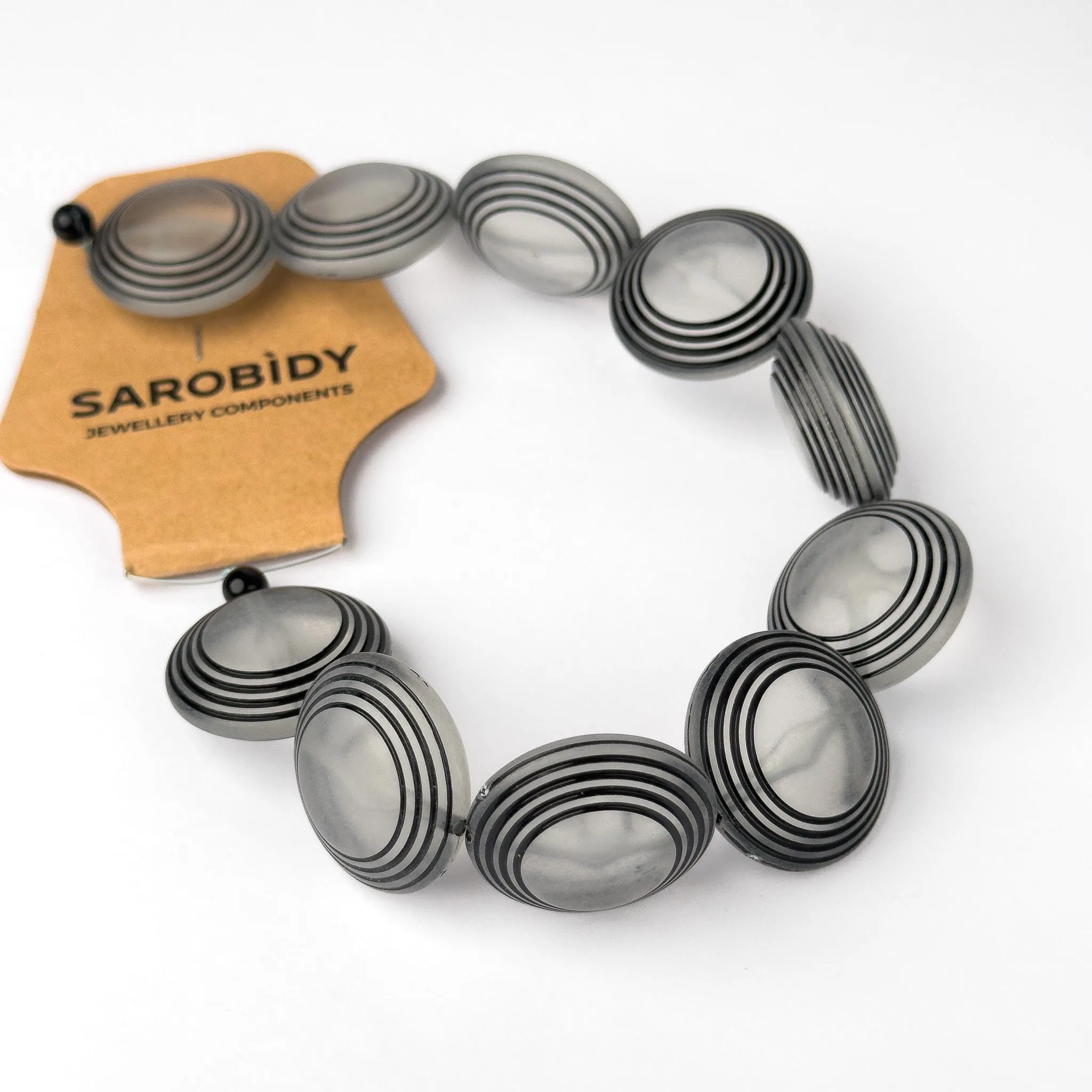 Perle in Resina Disco Grigio - 25mm