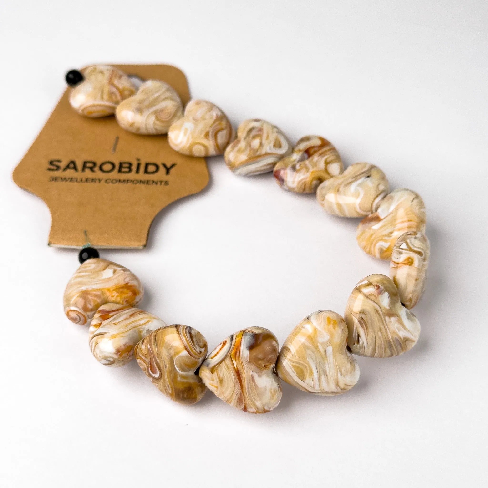 Perle in Resina Cuore Crema - 21 x 19mm