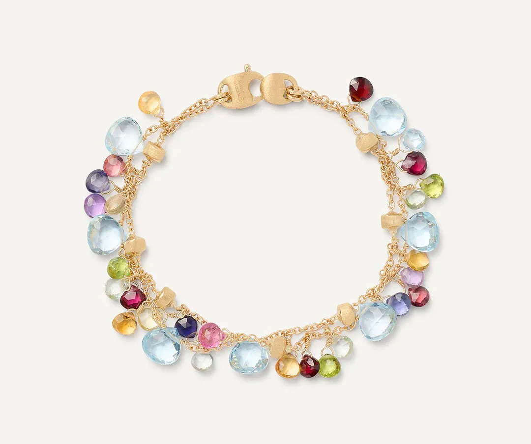 PARADISE  Bracciale con gemme multicolore a due fili