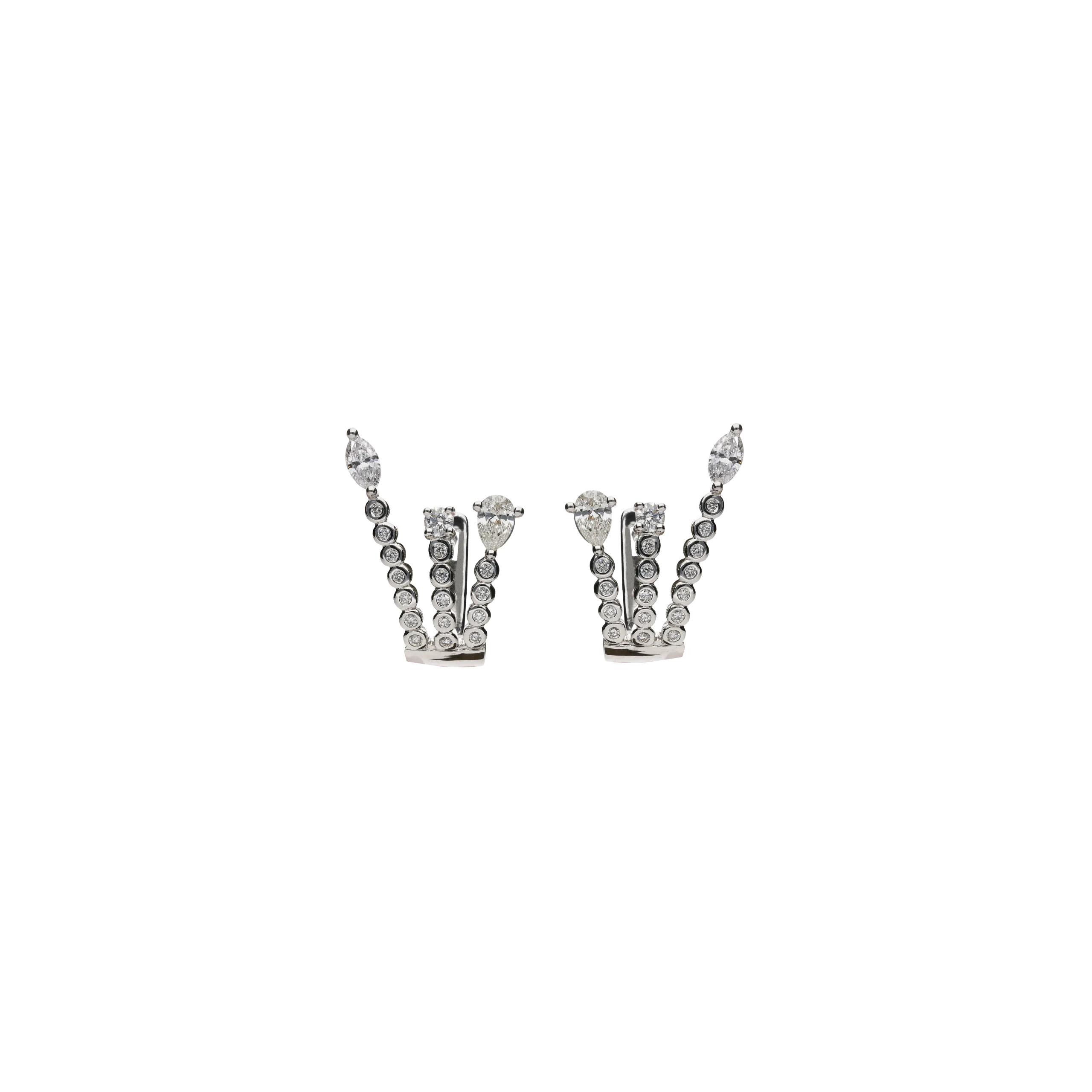 ORECCHINI A LOBO IN ORO BIANCO E DIAMANTI - VE25675DW