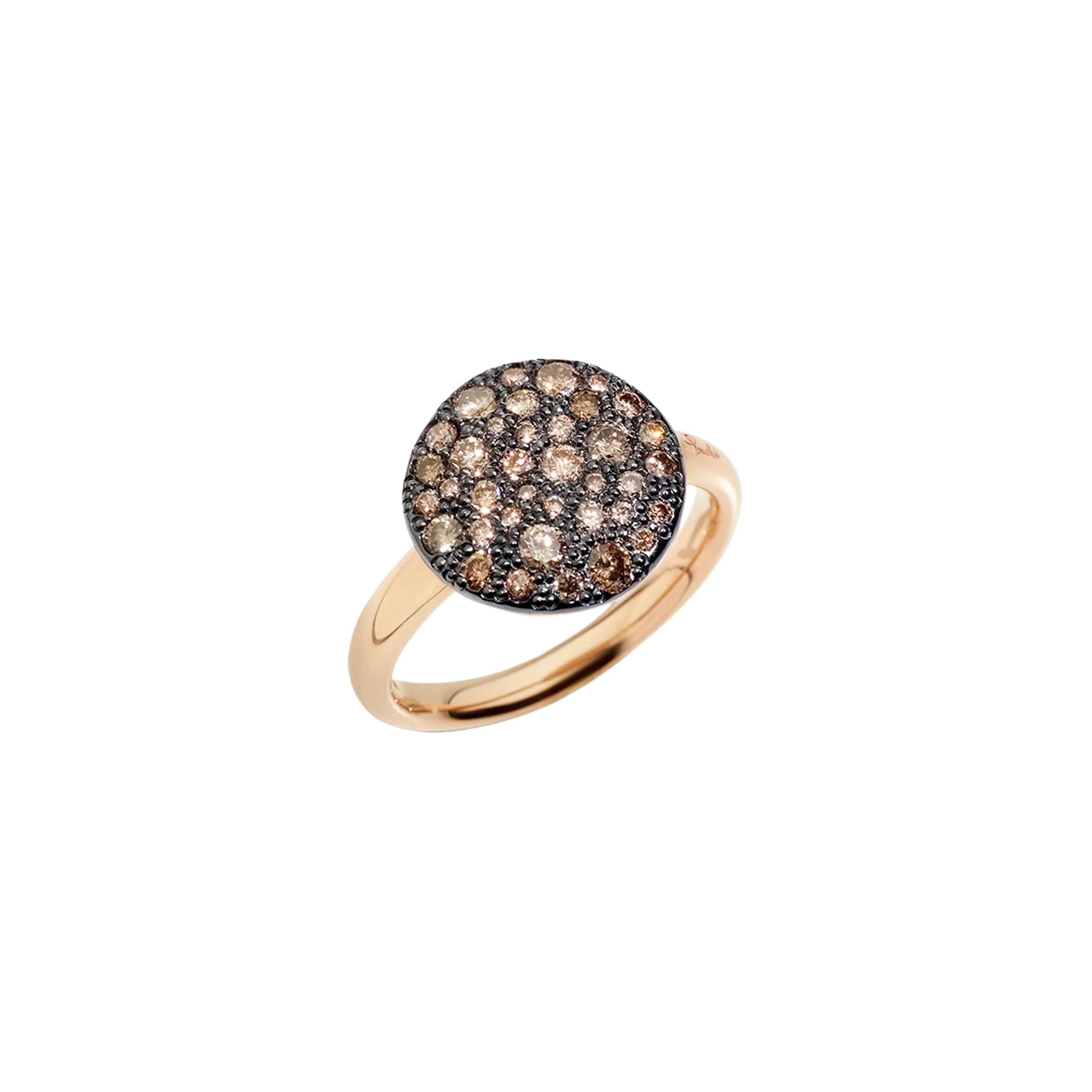 ANELLO IN ORO ROSA CON PAVE’ IN ORO ROSA BRUNITO E CON BRILLANTI BROWN - PAB2040O7000DBR00