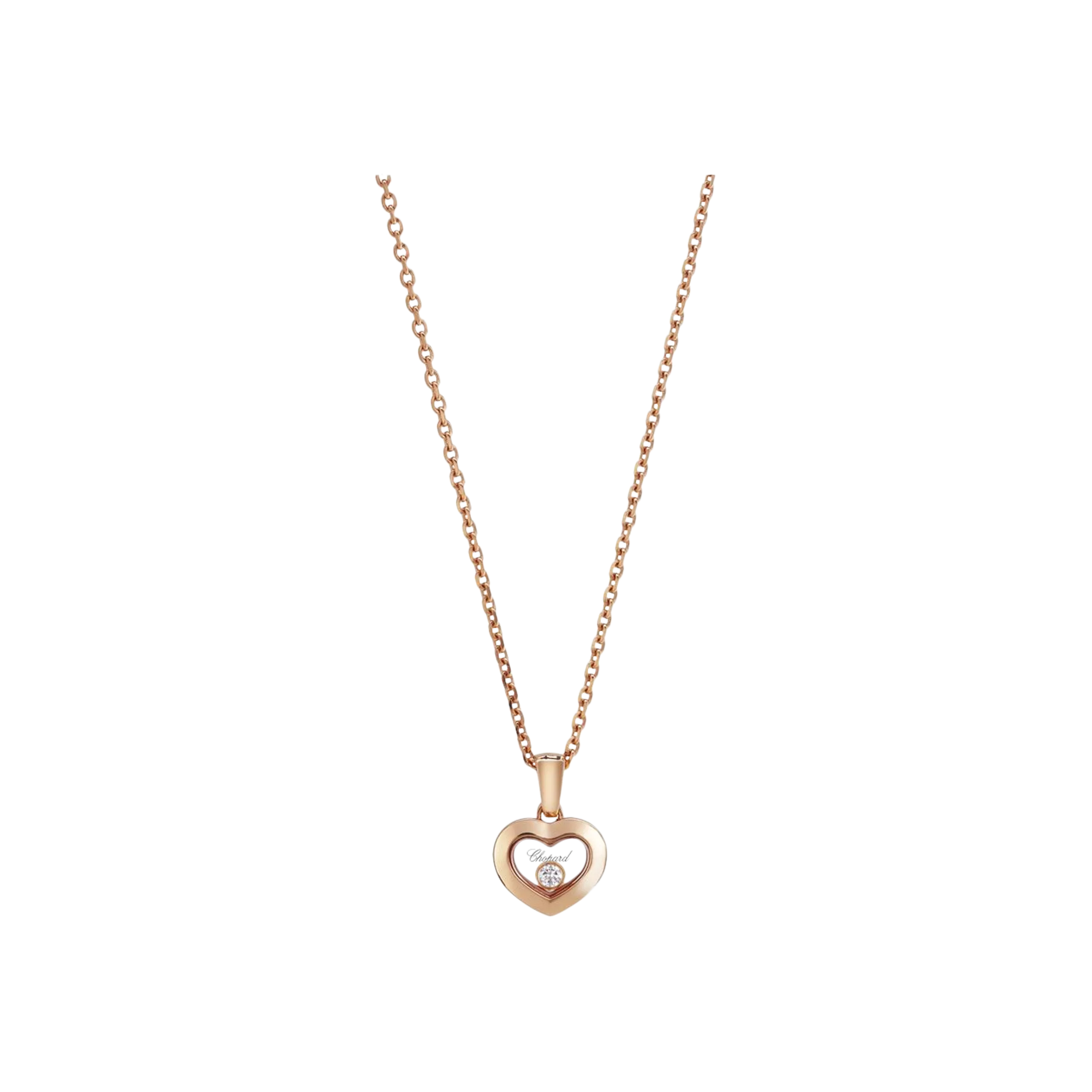 CHOPARD - COLLANA HAPPY DIAMONDS IN ORO ROSA CON DIAMANTE - 79A054-5001 - 79A054-5001