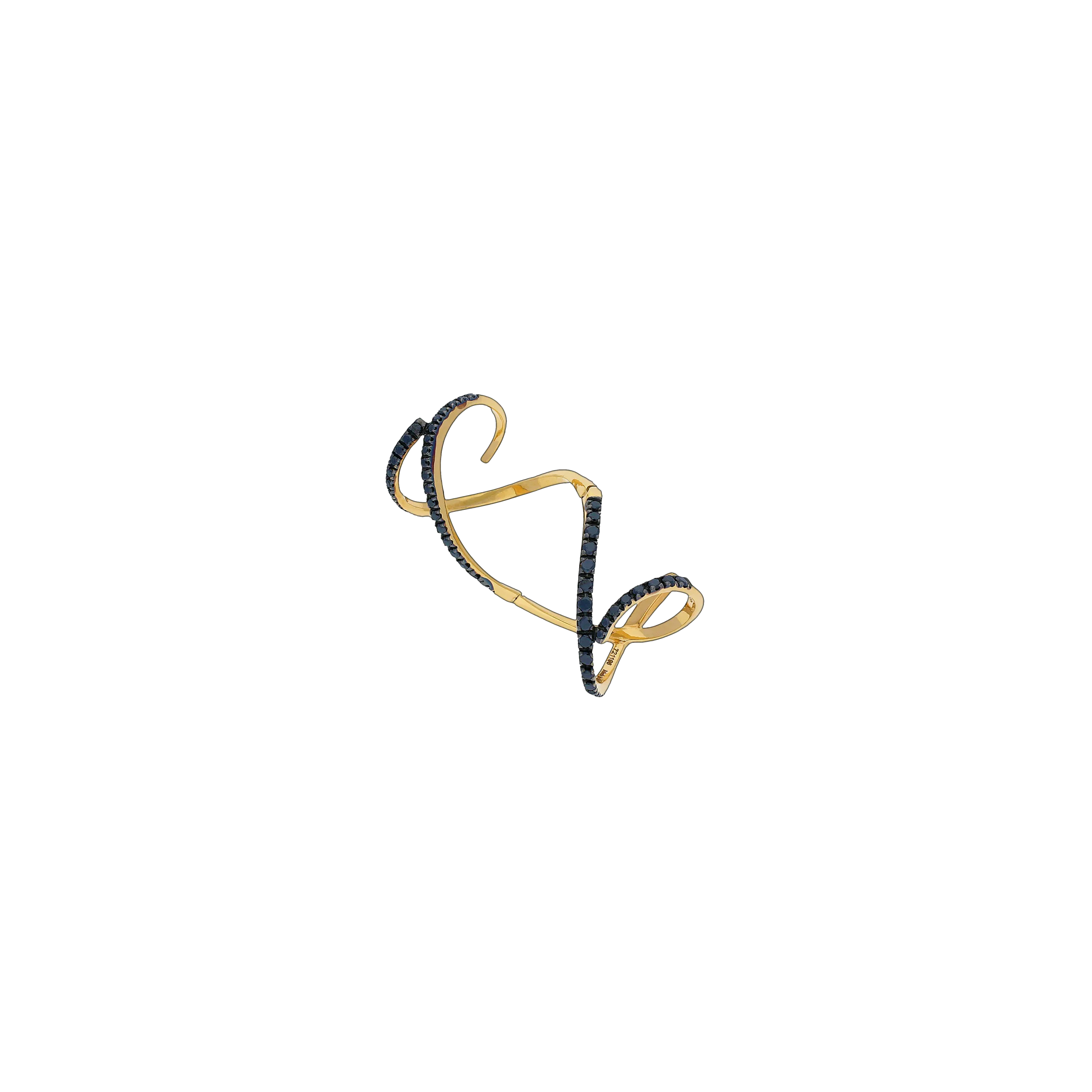MAGIC SNAKE - ANELLO IN ORO ROSA E DIAMANTI NERI - 7427APK*BN