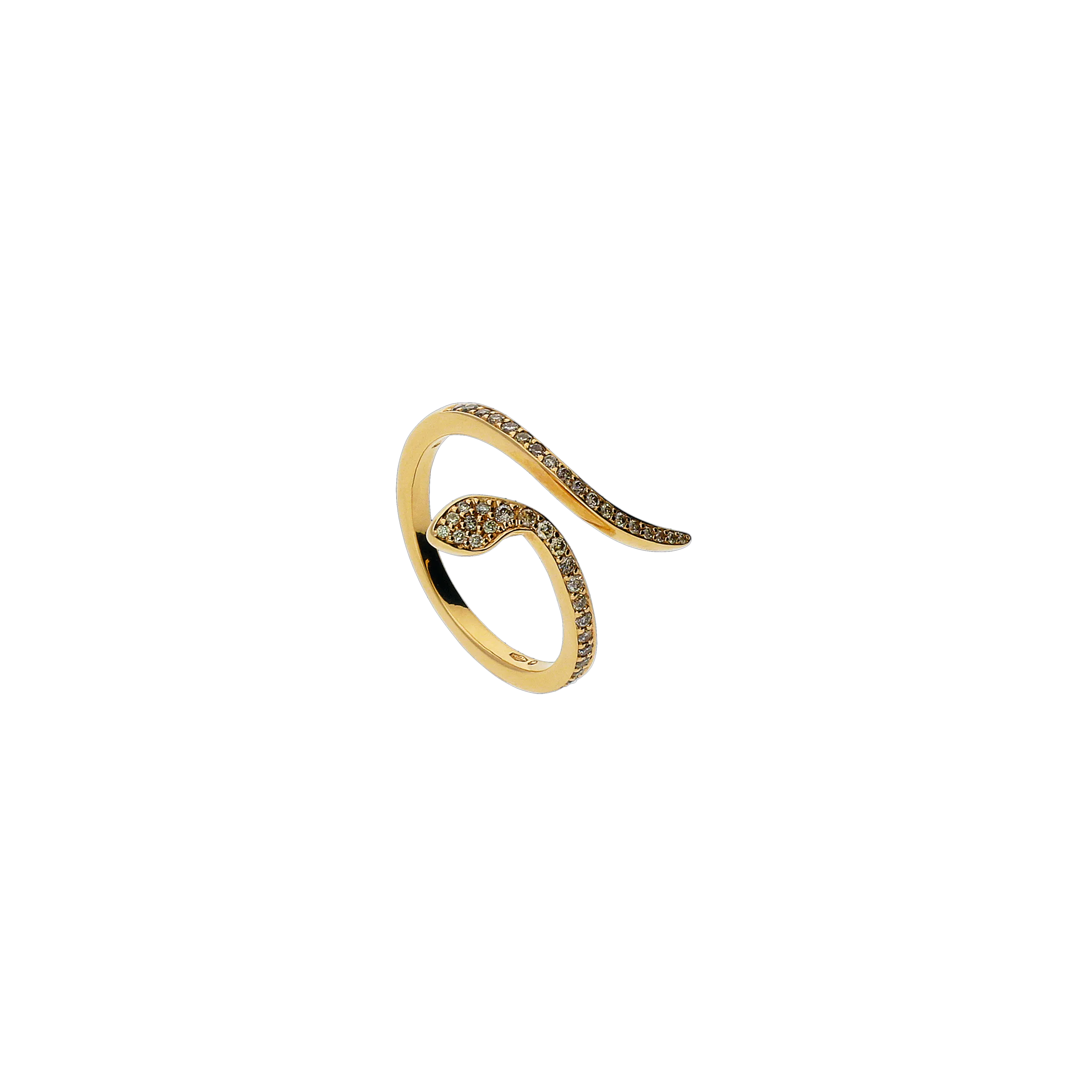 SERPENTE - ANELLO IN ORO ROSA E DIAMANTI BROWN - VR24738DBP
