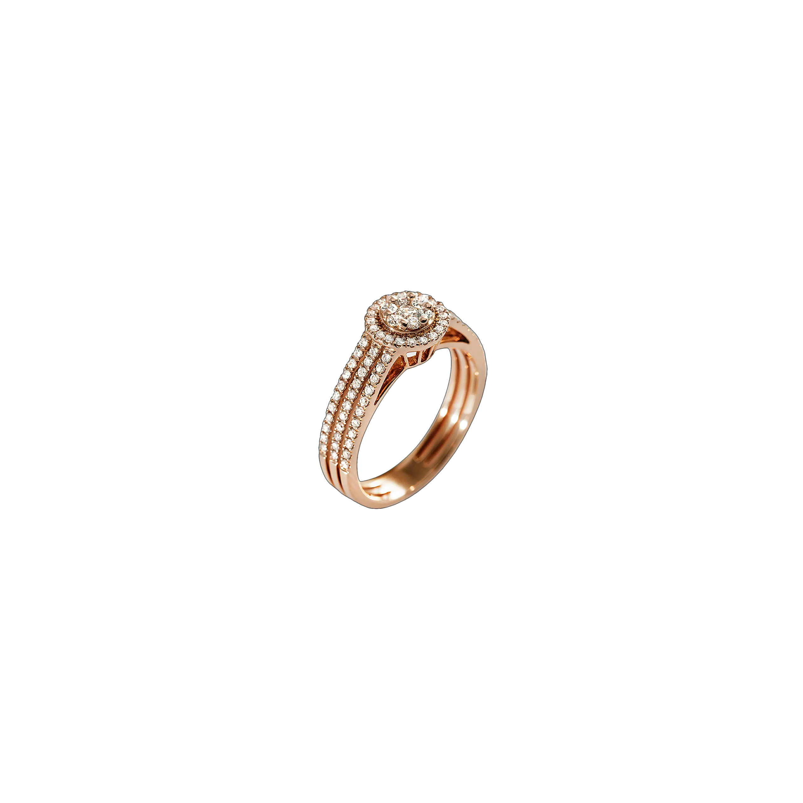 ANELLO ORO ROSA E DIAMANTI - VR25393DP