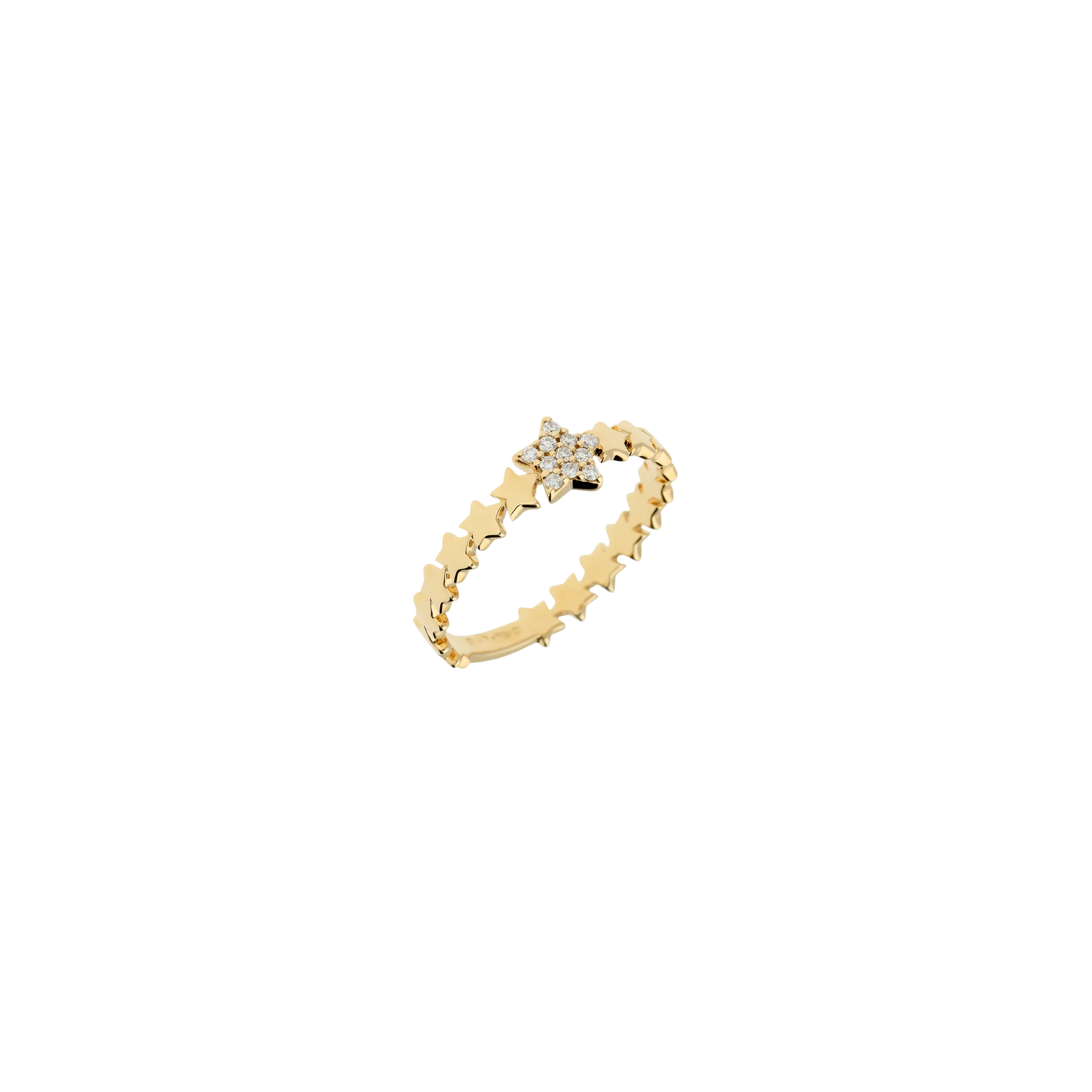 ANELLO ORO ROSA STELLE DIAMANTI BIANCHI - VR27026DP