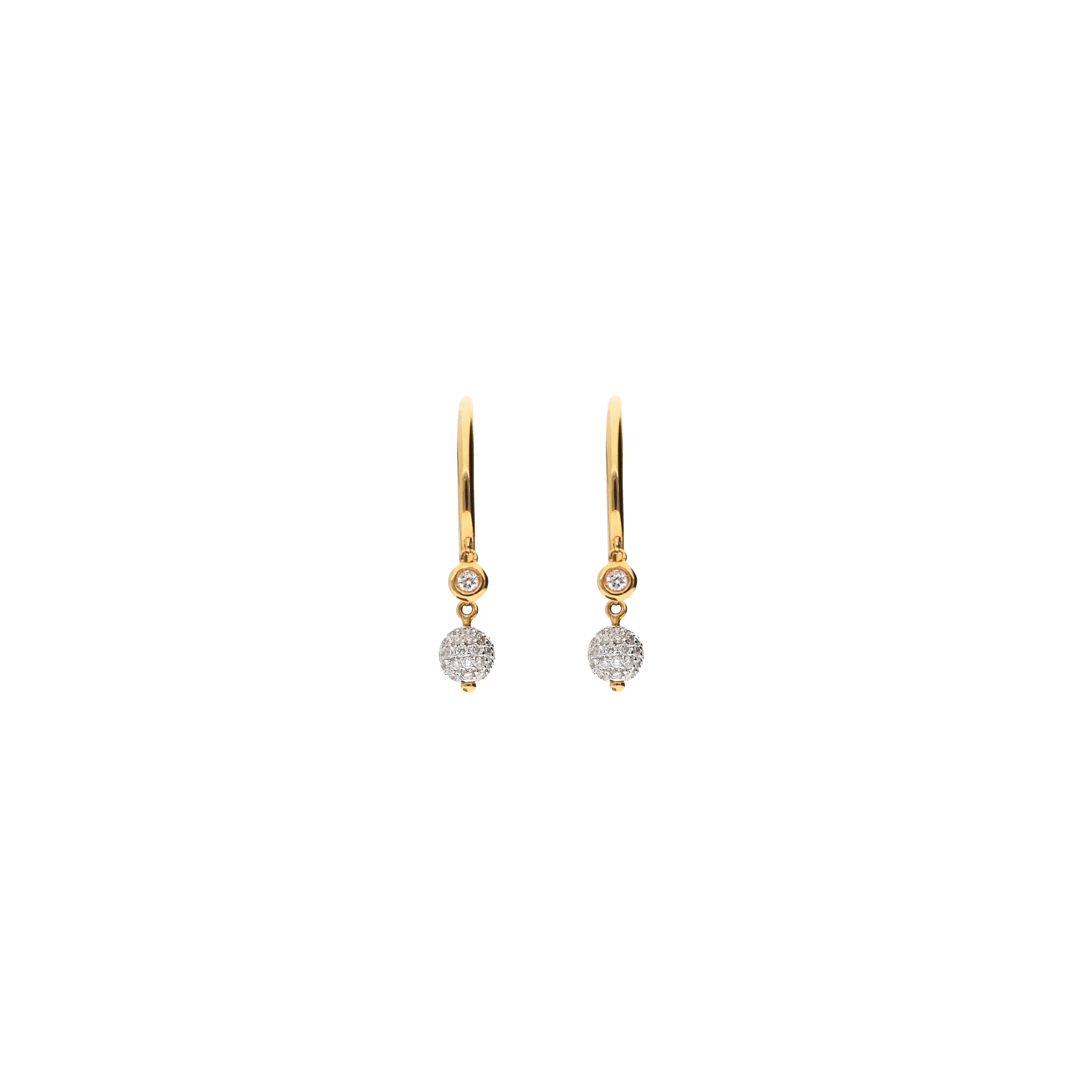 ORECCHINI A CERCHIO IN ORO ROSA CON SFERE IN PAVÈ DI DIAMANTI - VE27156D6P