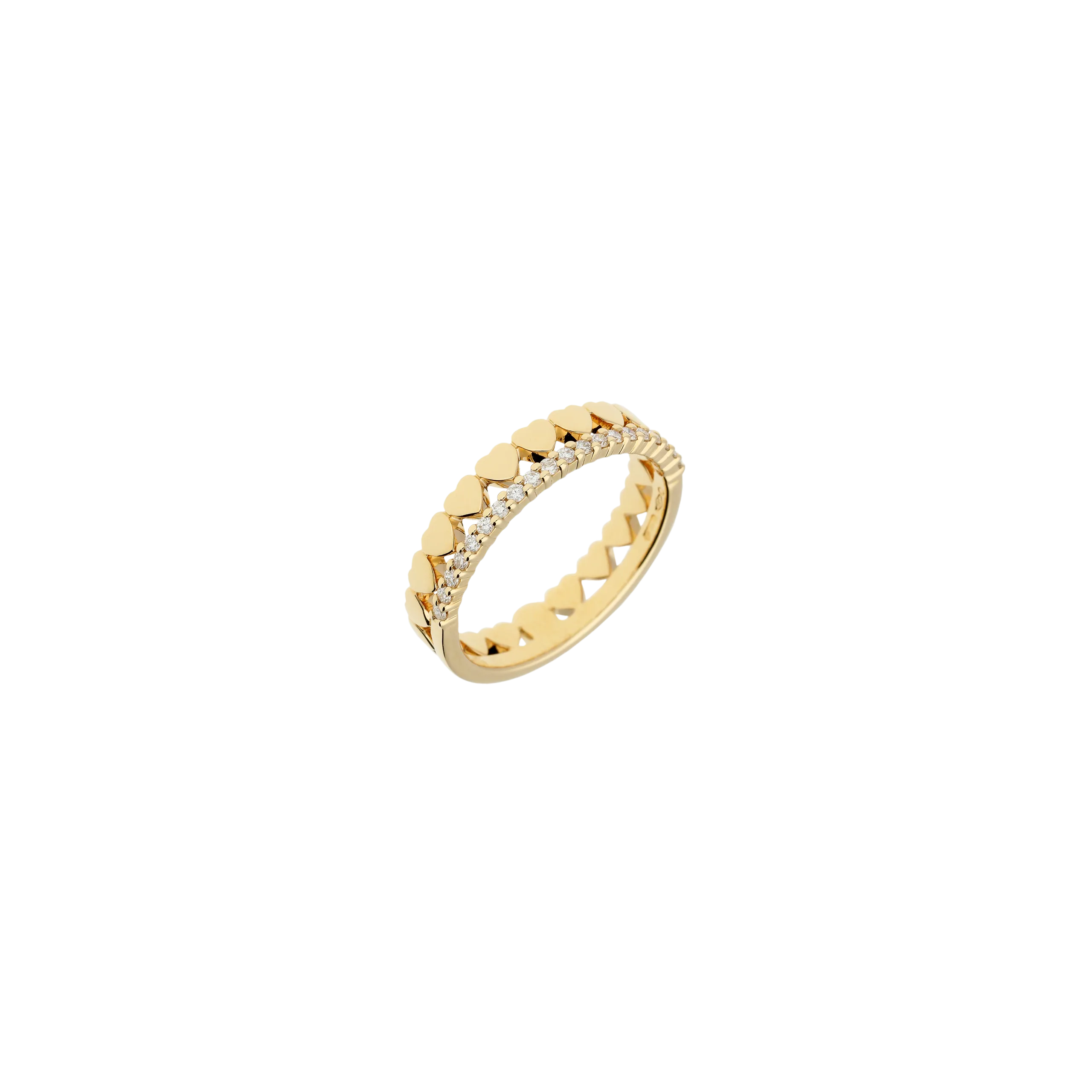 ANELLO CUORI ORO ROSA CON DIAMANTI BIANCHI - VR27029DP