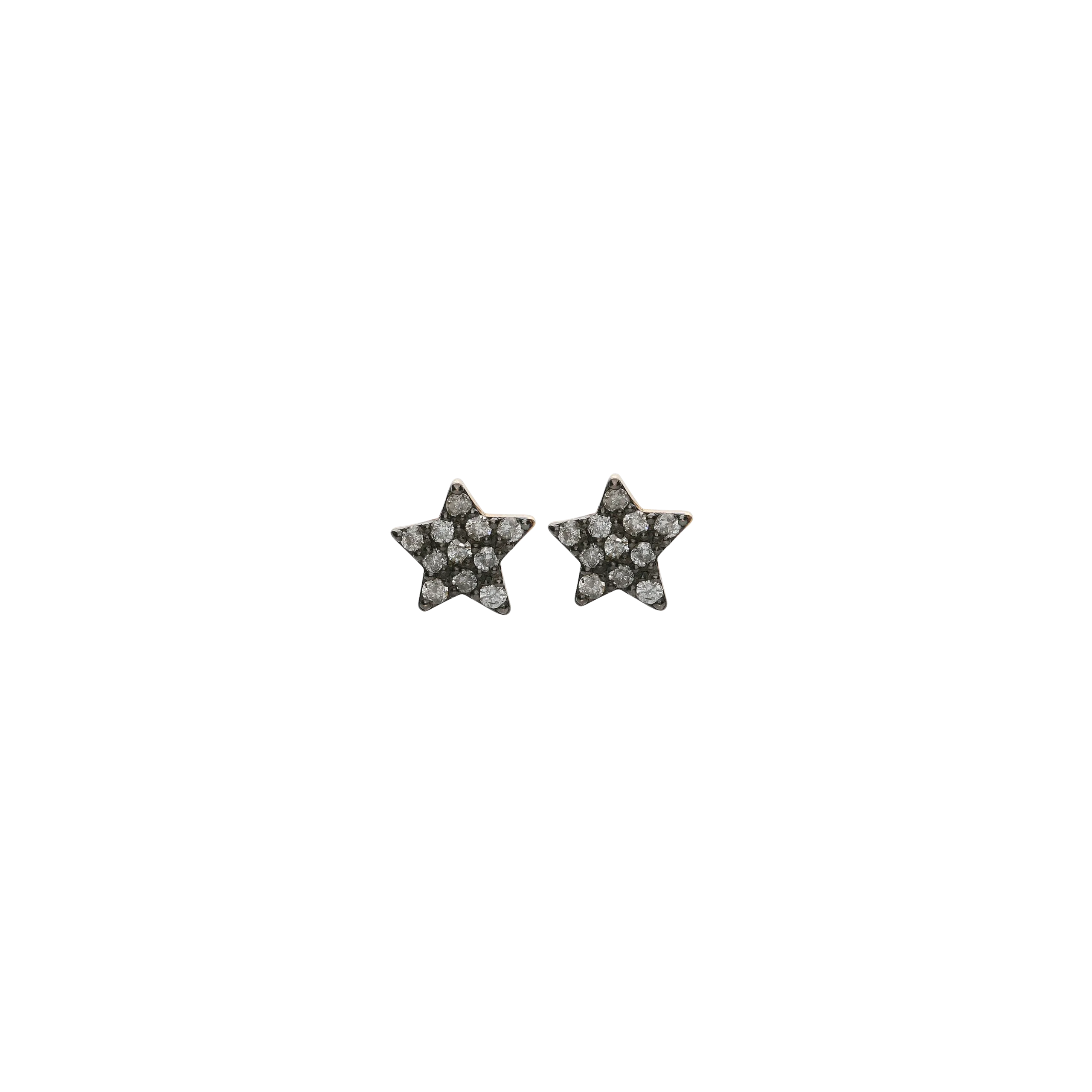 ORECCHINI STELLA A LOBO IN ORO ROSA CON DIAMANTI GRIGI - ORP325/1-DG