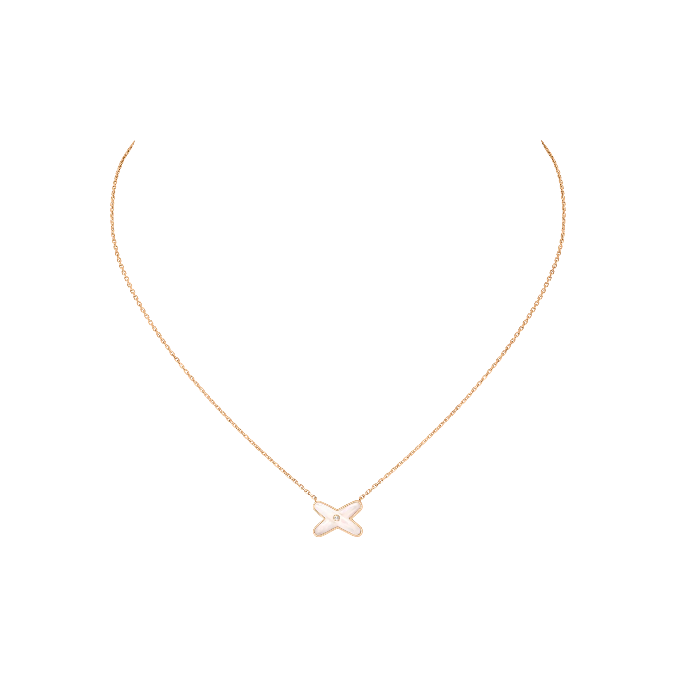 CHAUMET - COLLANA JEUX DE LIENS IN ORO ROSA CON DIAMANTE E MADREPERLA - 082930 - 082930