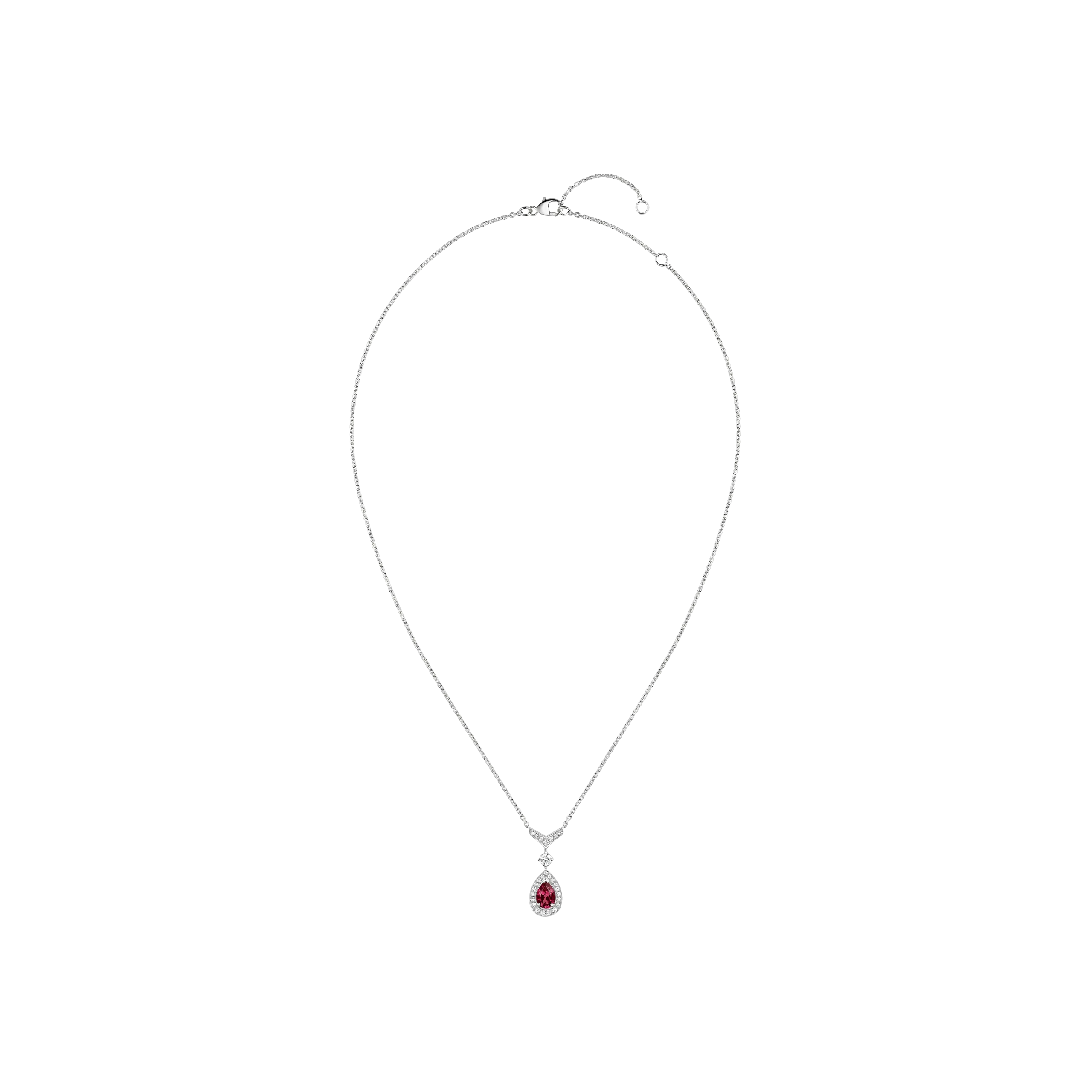 CHAUMET - COLLANA JOSÉPHINE AIGRETTE IN ORO BIANCO CON GRANATO E DIAMANTI  - 083371 - 083371