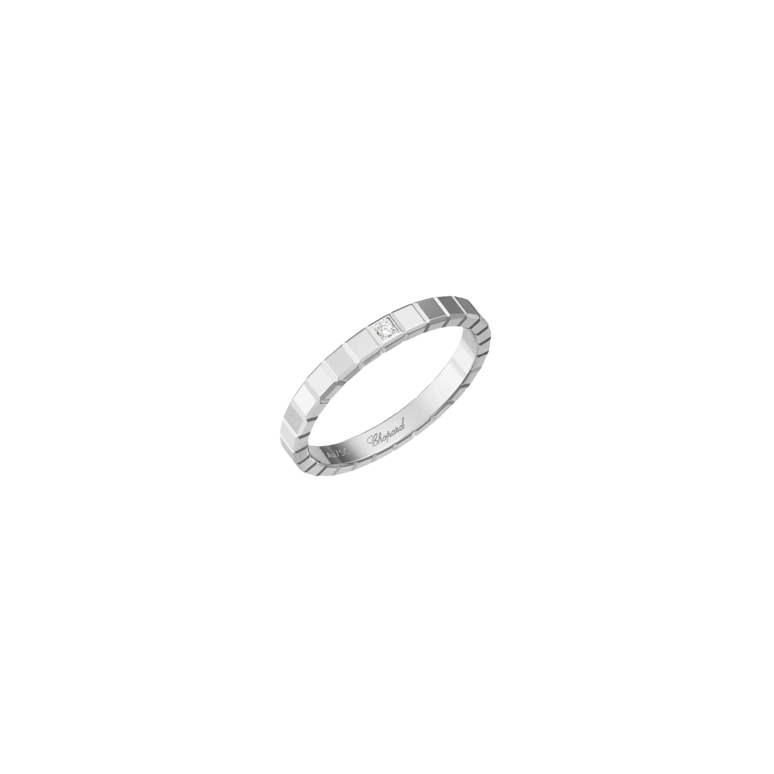 CHOPARD - ANELLO ICE CUBE PURE IN ORO BIANCO CON DIAMANTE - 827702-1069 - 827702-1069
