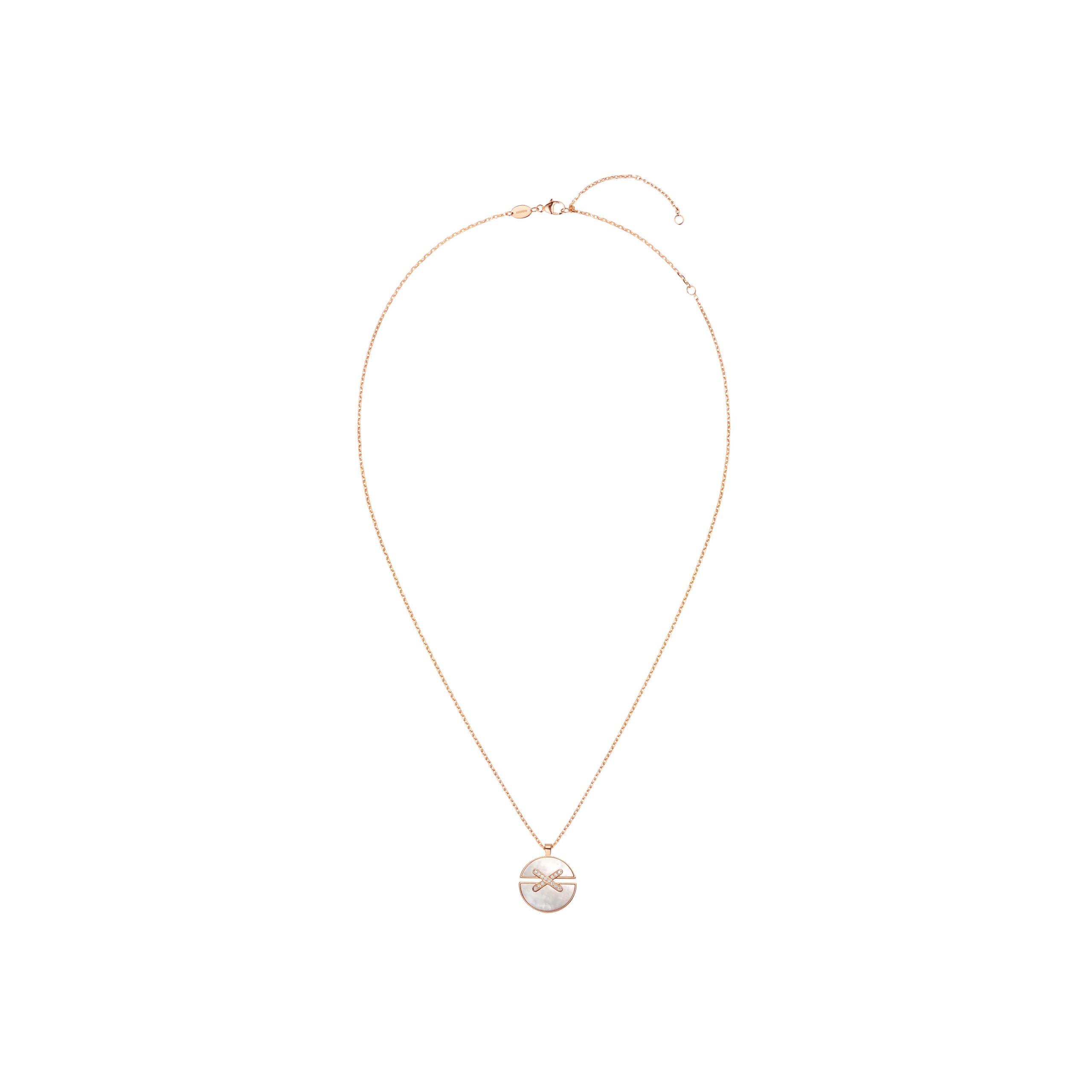 CHAUMET - COLLANA JEUAX DE LIENS HARMONY MODELLO MEDIO IN ORO ROSA CON DIAMANTI E MADREPERLA - 084494 - 084494