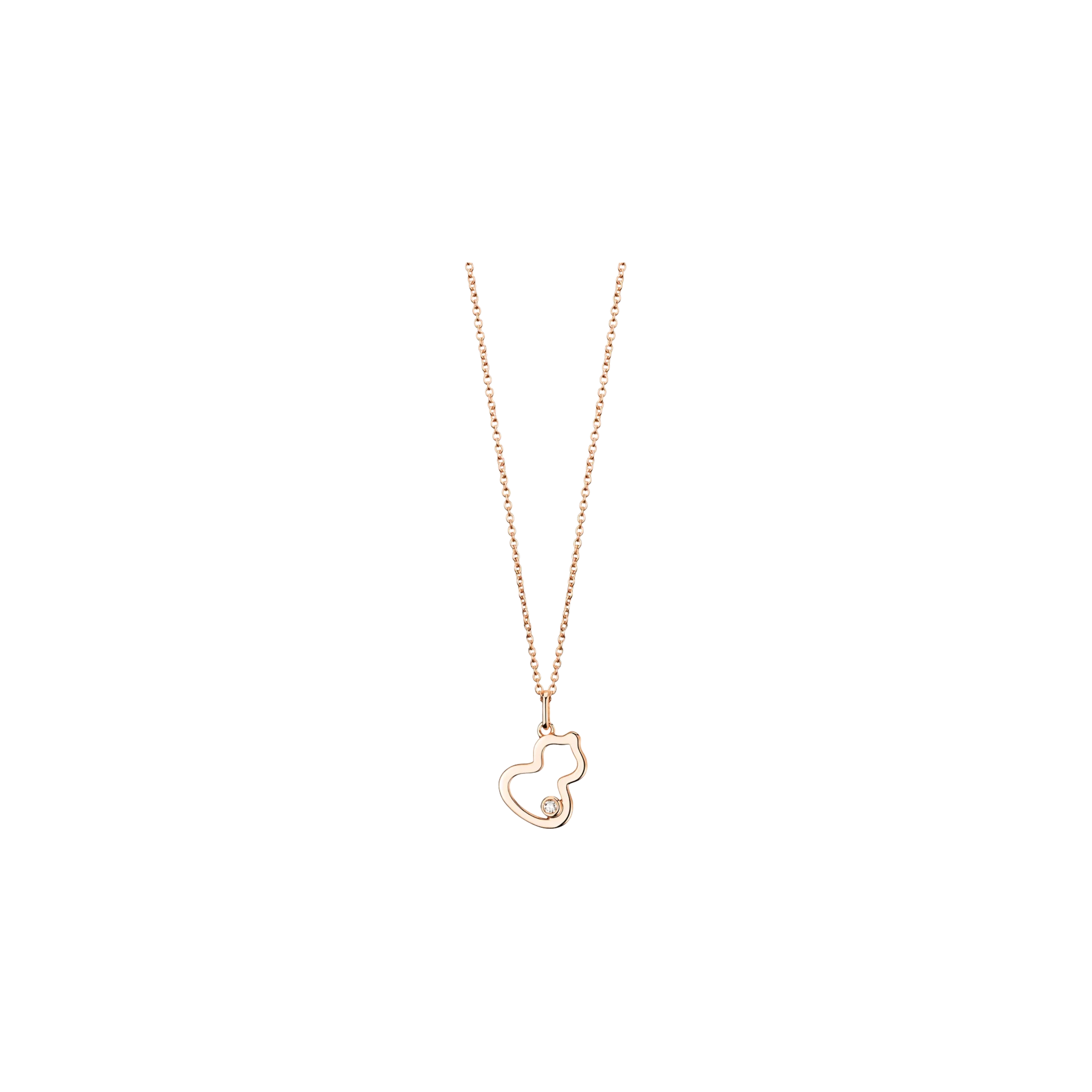 COLLANA PETITE WULU IN ORO ROSA CON DIAMANTE - WU-NL0003A-RGD - WUNPT3ARGDI