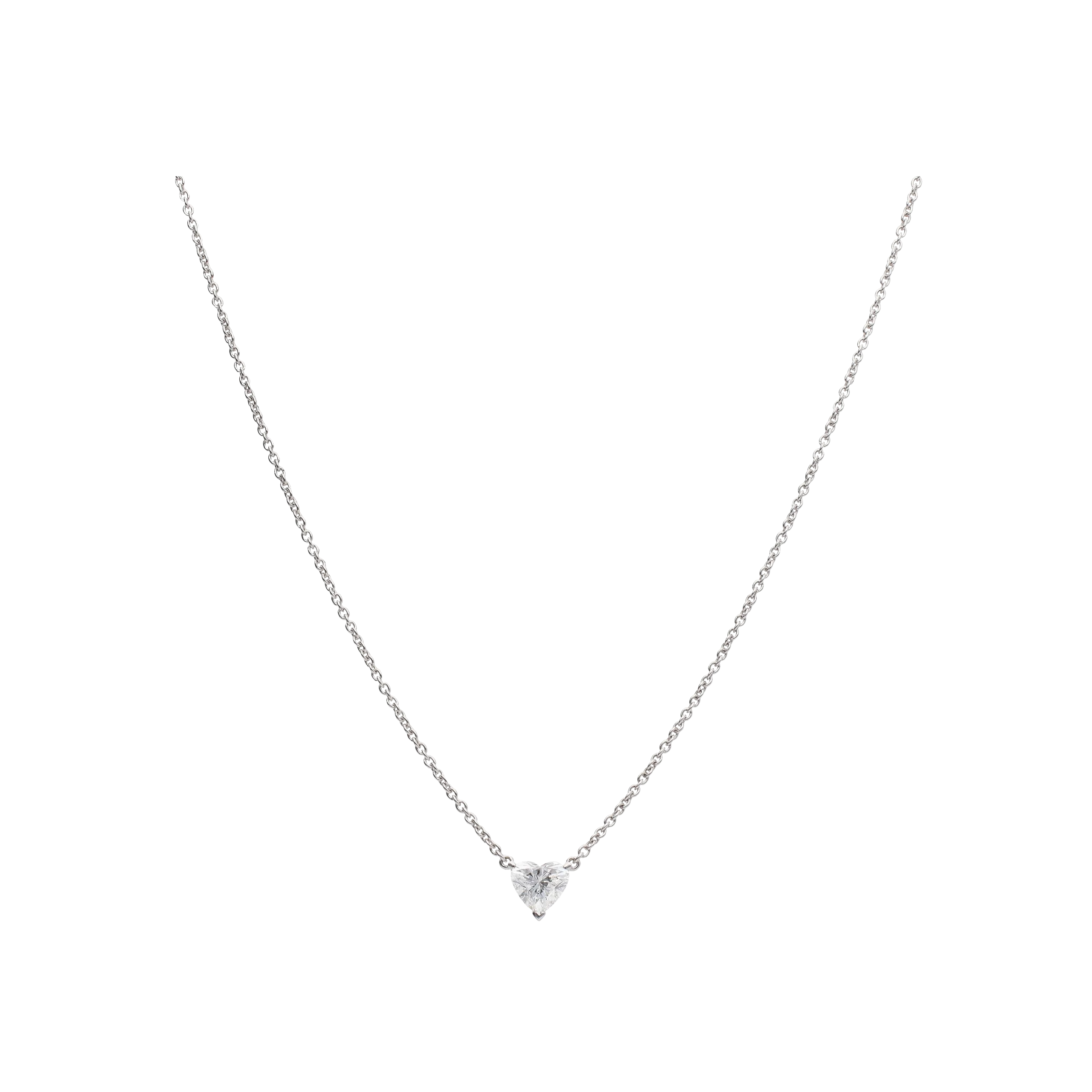 COLLANA IN ORO BIANCO CON DIAMANTE CUORE - 326-CD21