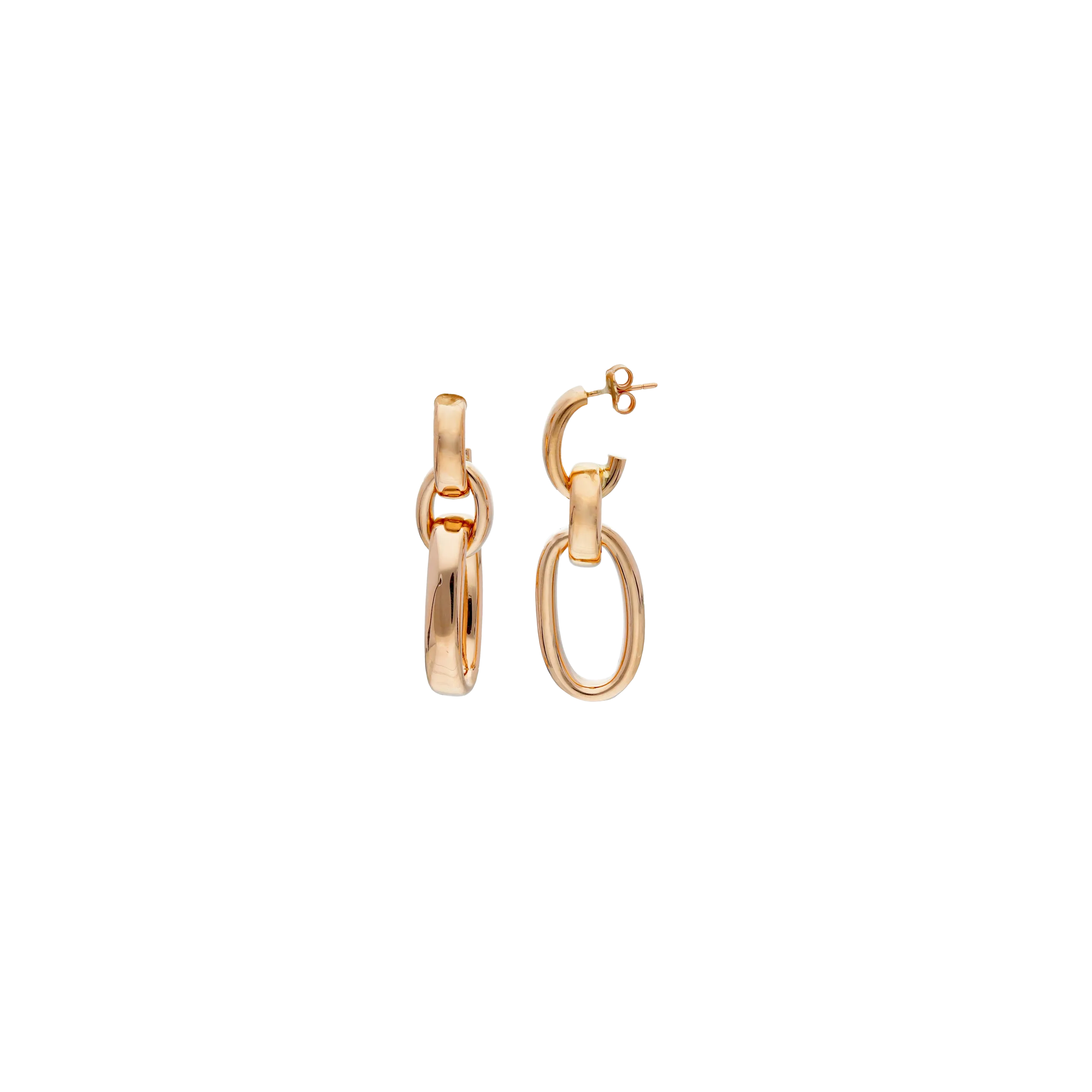 ORECCHINI A MAGLIE PENDENTI IN ORO ROSA - M01