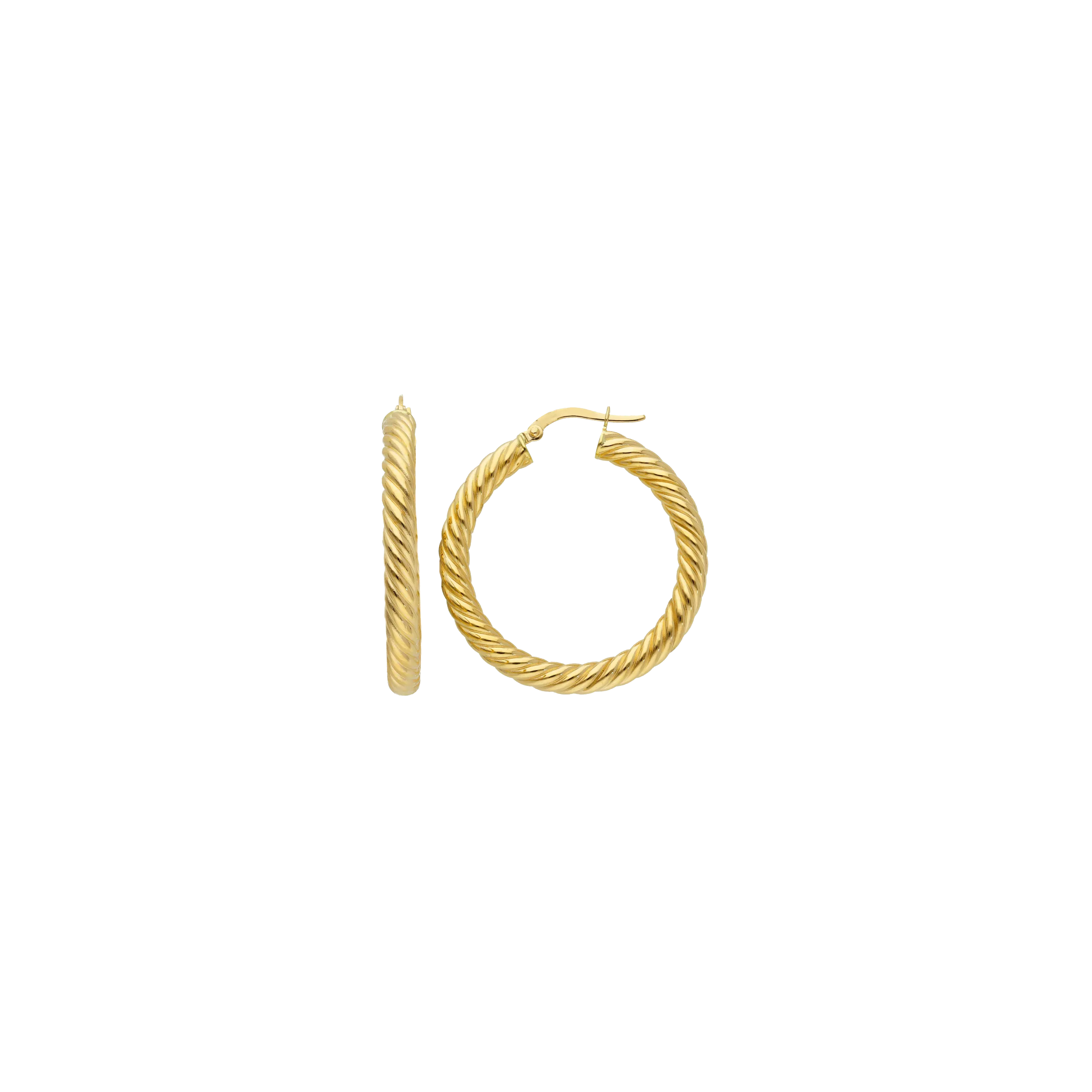 ORECCHINI A CERCHIO IN ORO GIALLO LAVORATO - M01