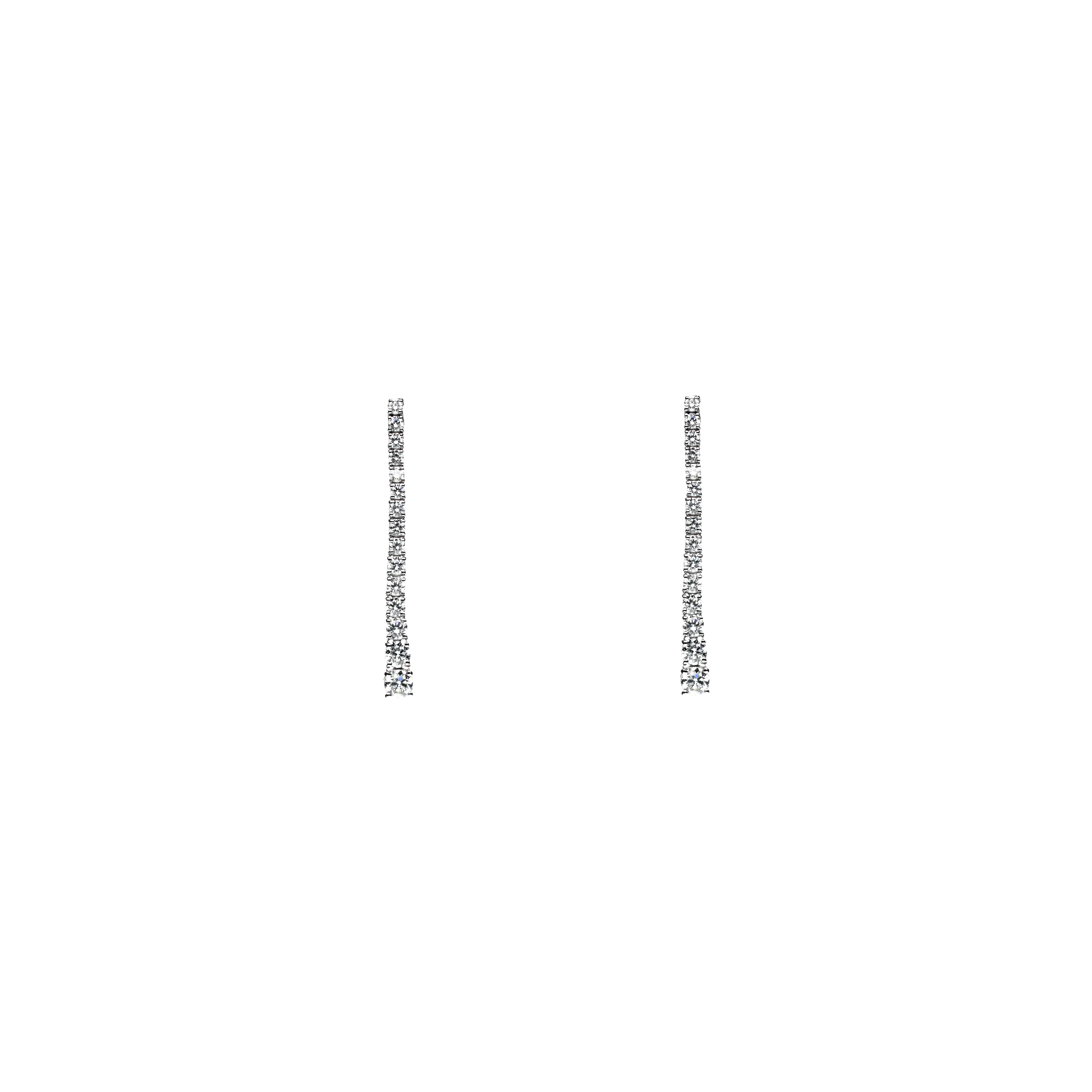 ORECCHINI BOCCOLE TENNIS IN ORO BIANCO CON DIAMANTI BIANCHI - 345-E3544