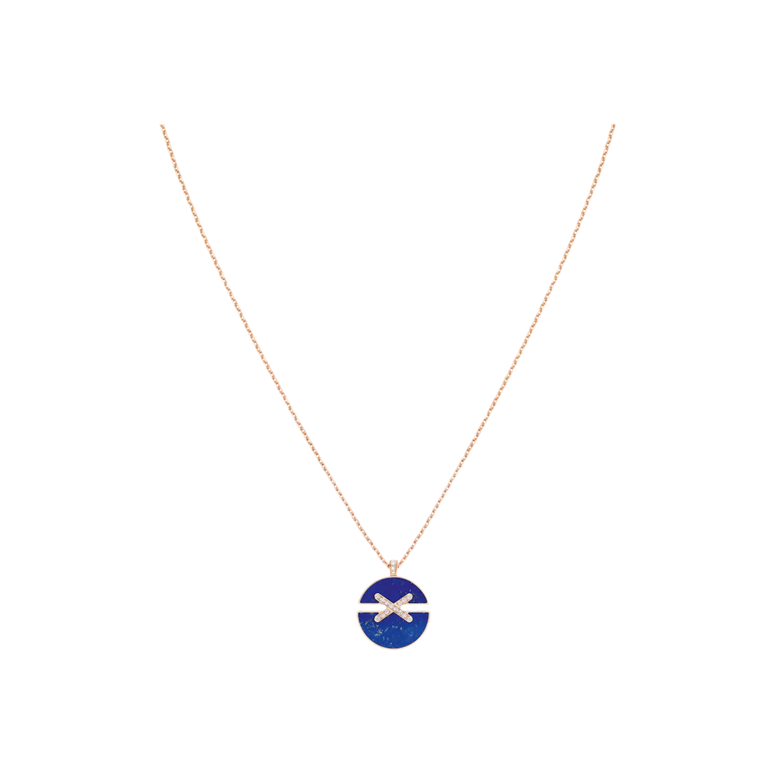 CHAUMET - COLLANA JEUX DE LIENS HARMONY MODELLO MEDIO IN ORO ROSA CON DIAMANTI E LAPISLAZZULI - 084650 - 084650