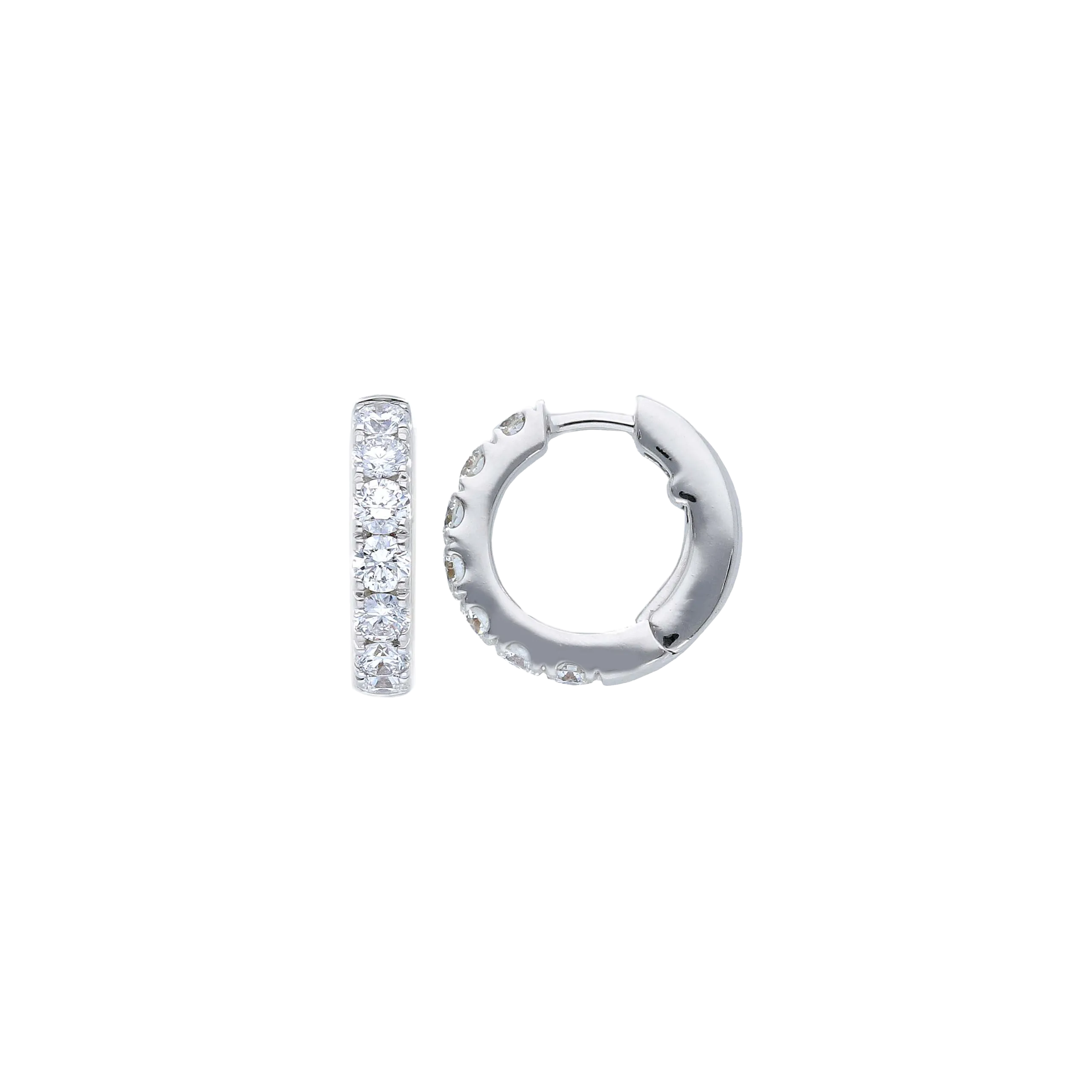 ORECCHINI A CERCHIO PICCOLO IN ORO BIANCO E DIAMANTI - VE28699DWS