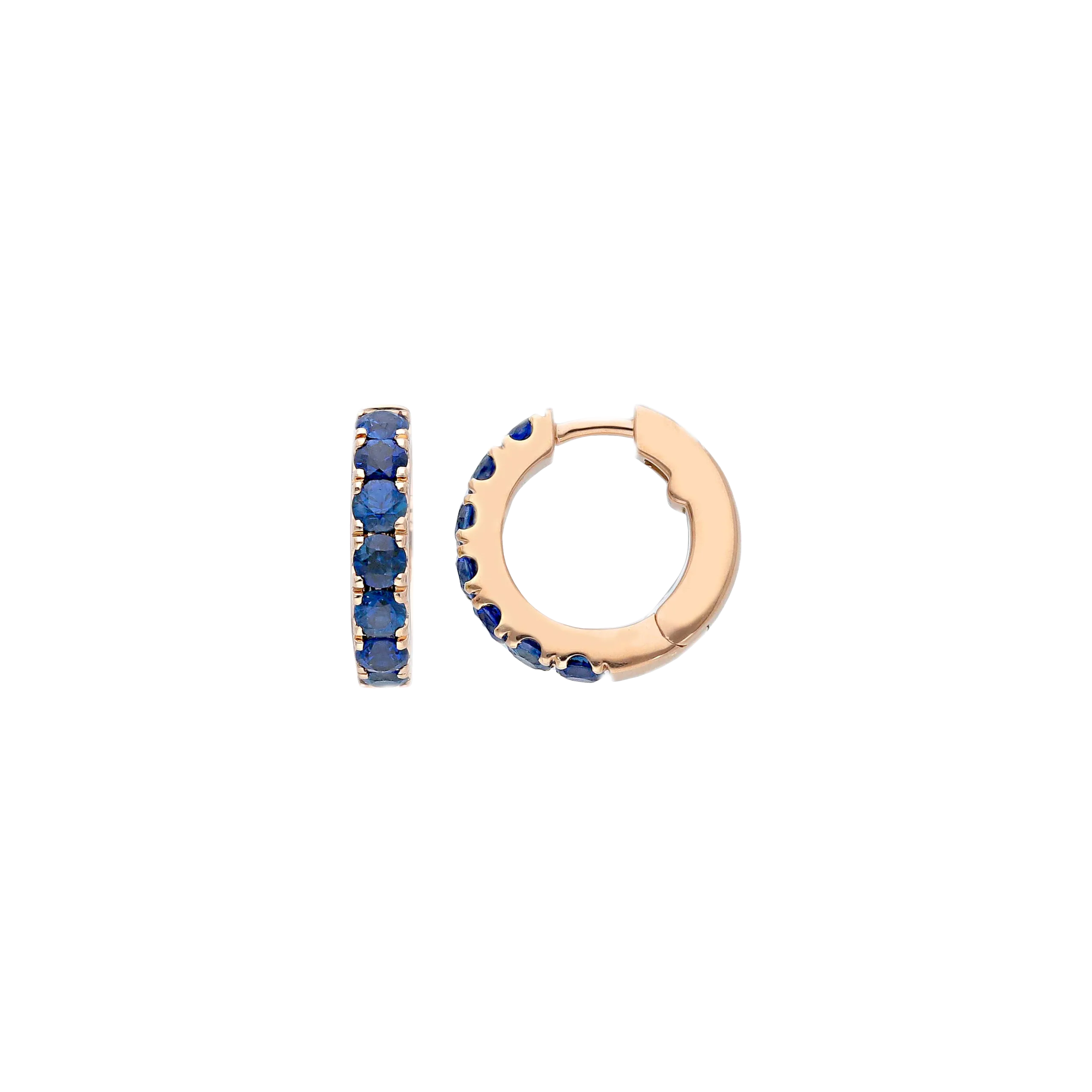 ORECCHINI A CERCHIO PICCOLO IN ORO ROSA E  ZAFFIRI BLU - VE28699SBPS