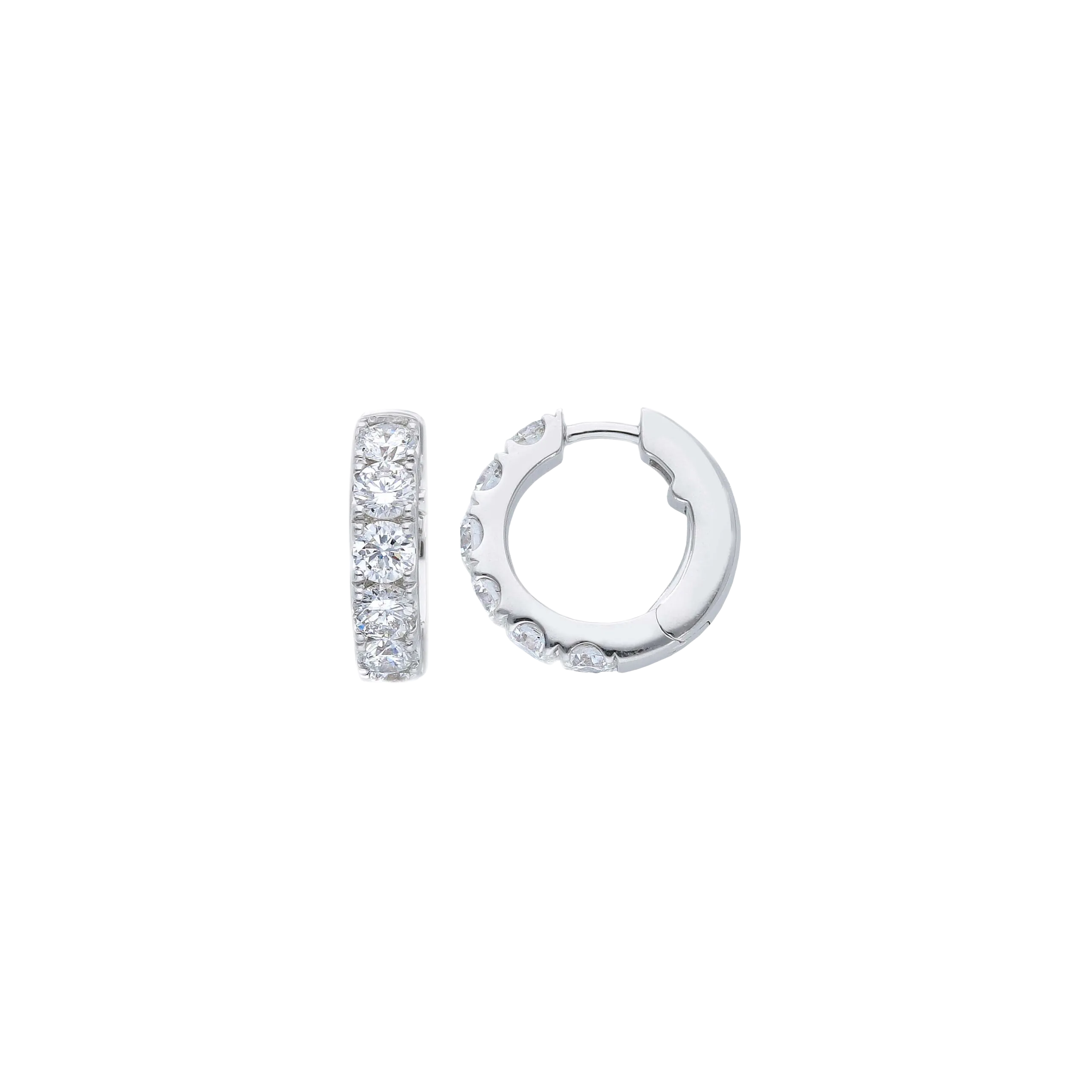 ORECCHINI A CERCHIO PICCOLO IN ORO BIANCO  E DIAMANTI - 254589BD