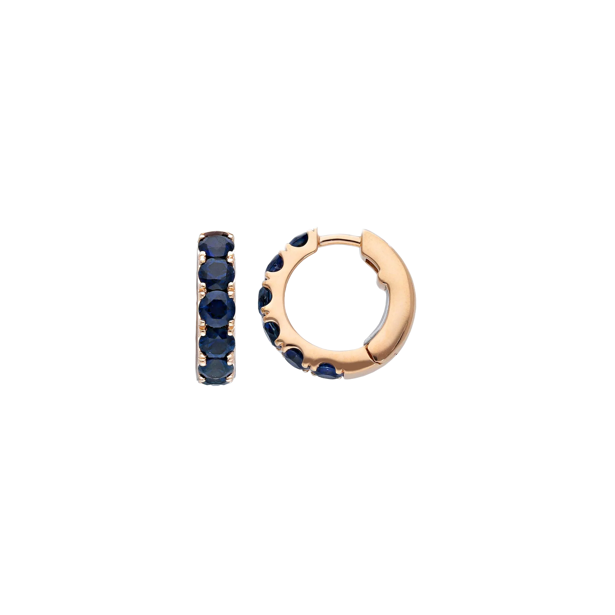 ORECCHINI A CERCHIO PICCOLO IN ORO ROSA E  ZAFFIRO BLU - VE28698SBPS