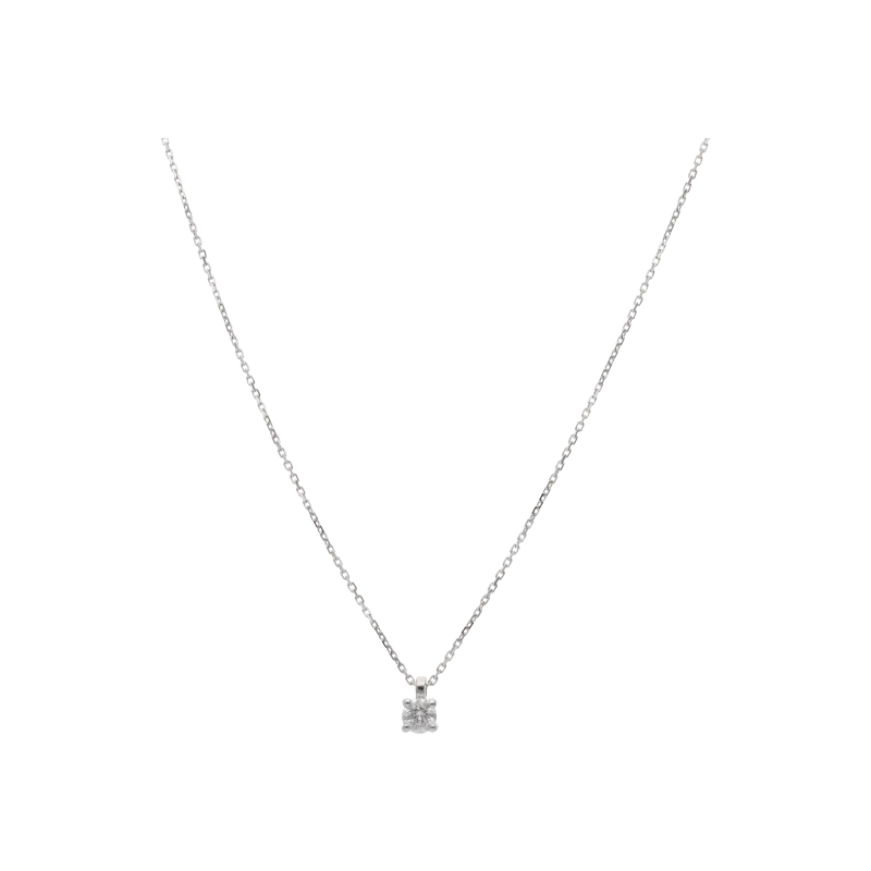 COLLANA GIROCOLLO IN ORO BIANCO CON PUNTO LUCE - 024-0481