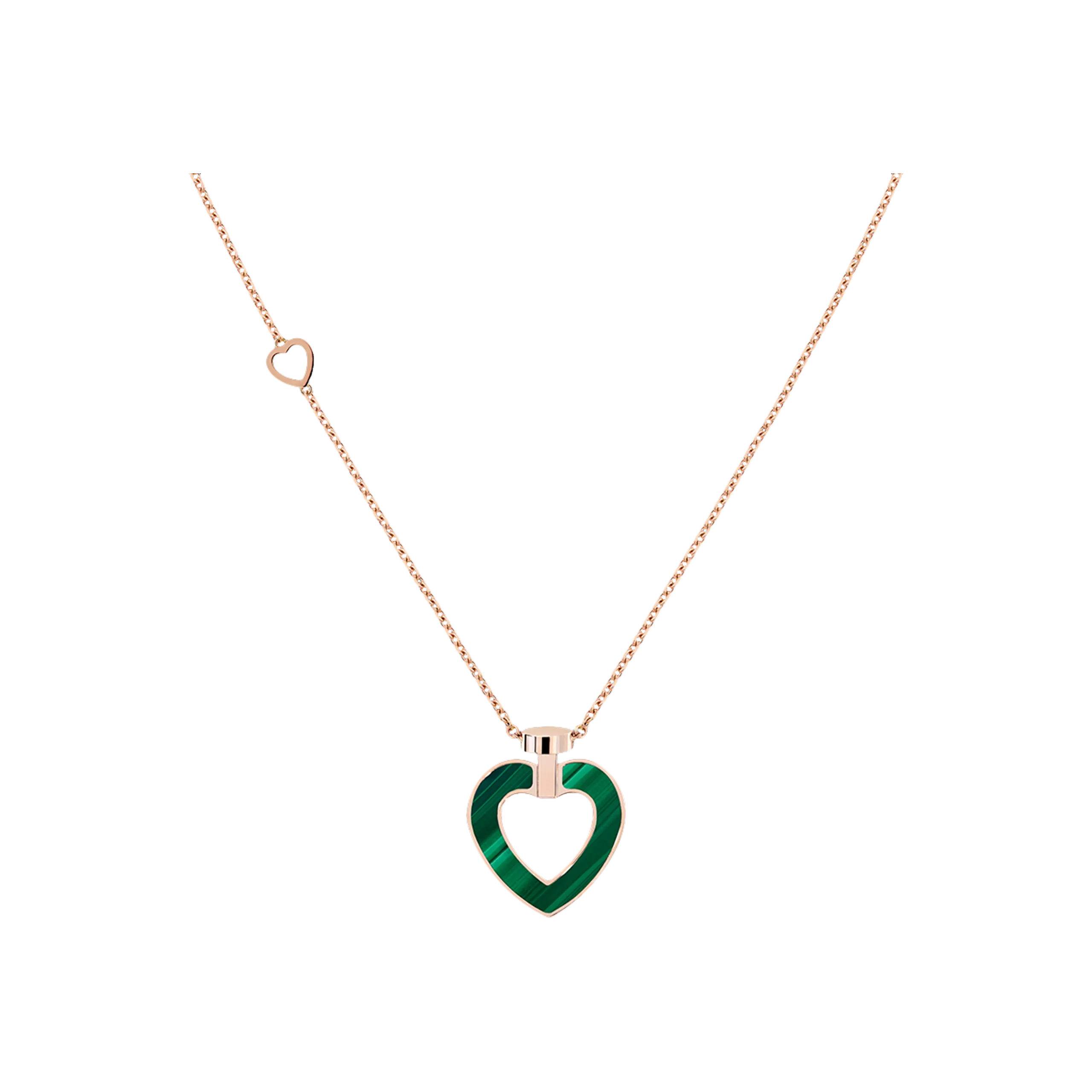 COLLANA PRETTY WOMAN IN ORO ROSA CON DIAMANTI, MALACHITE E MADREPERLA - 7B0276 - 7B0276