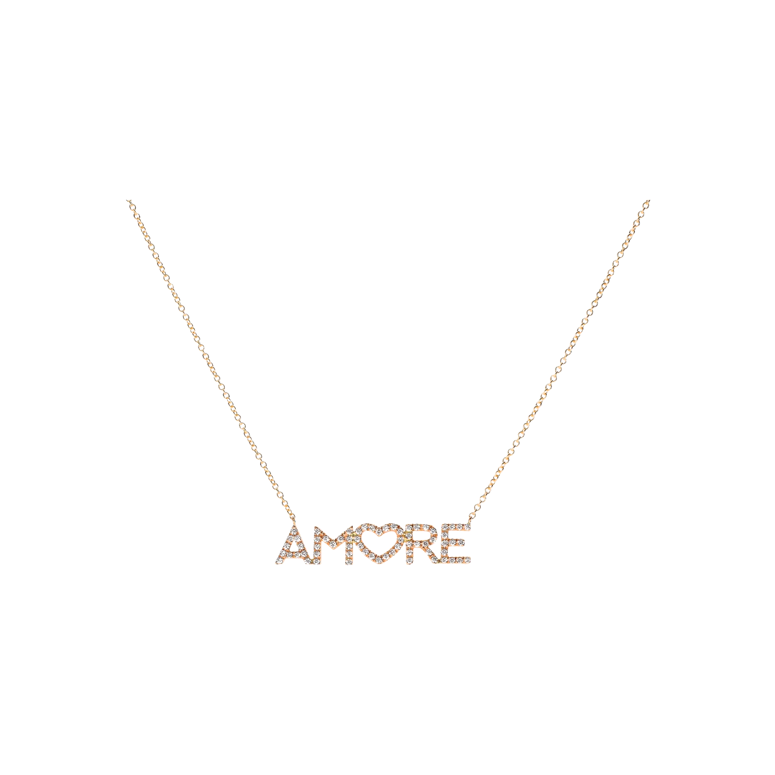 COLLANA GIROCOLLO "AMORE"  IN ORO ROSA E DIAMANTI - FC2883-5R001