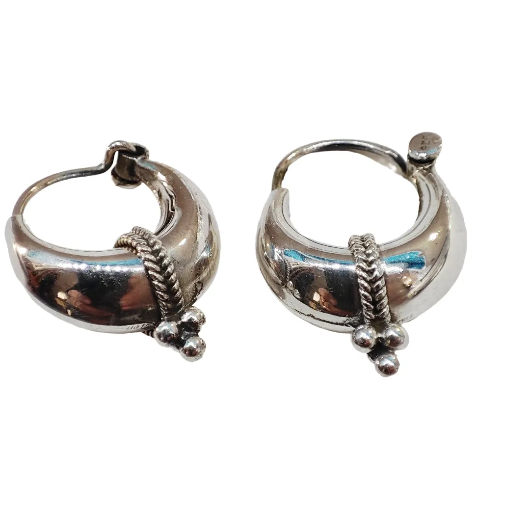 ORECCHINI etnici cerchio in argento 925 - TRIBAL