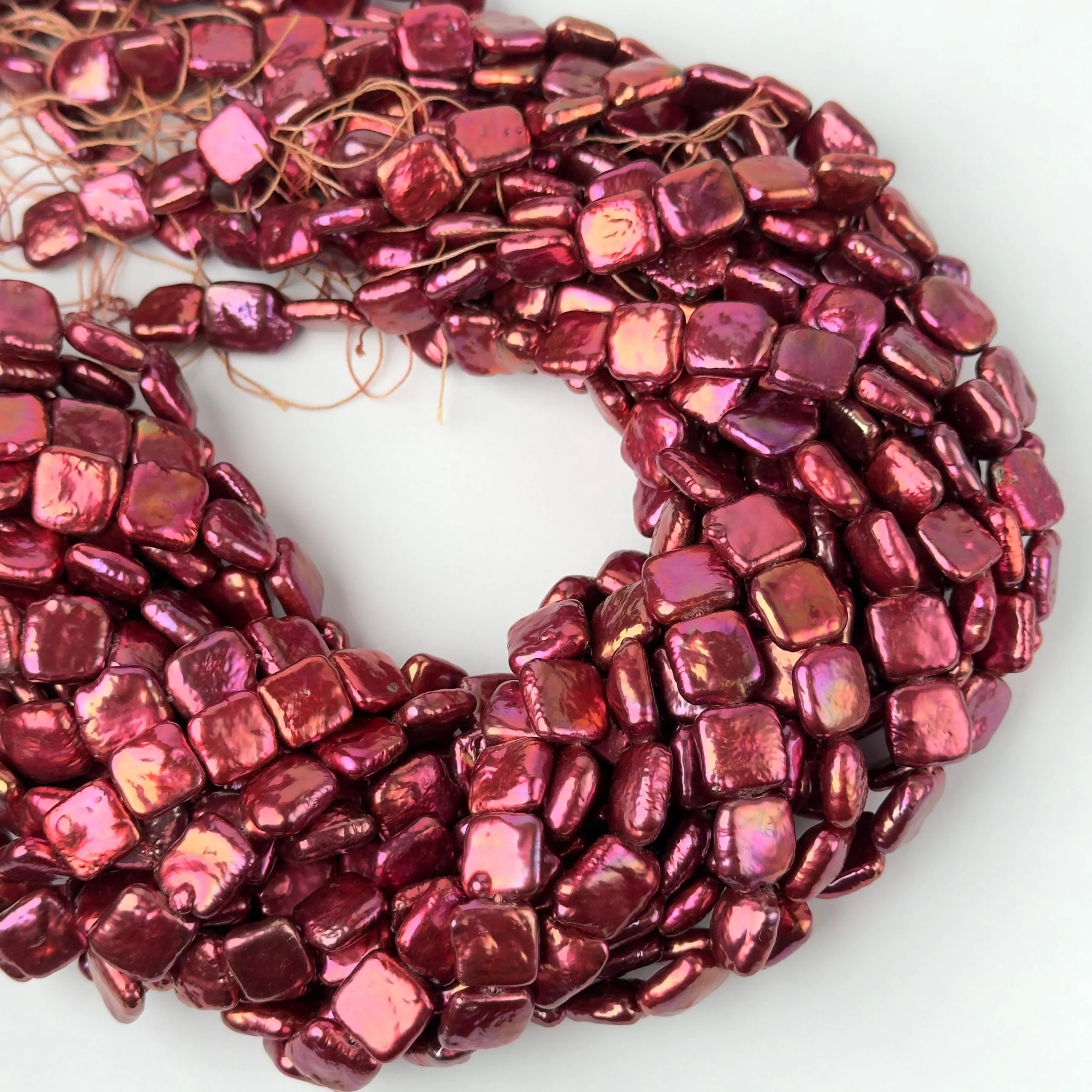 Perle di Fiume Plaquette Fucsia 10mm - Qualità AAA